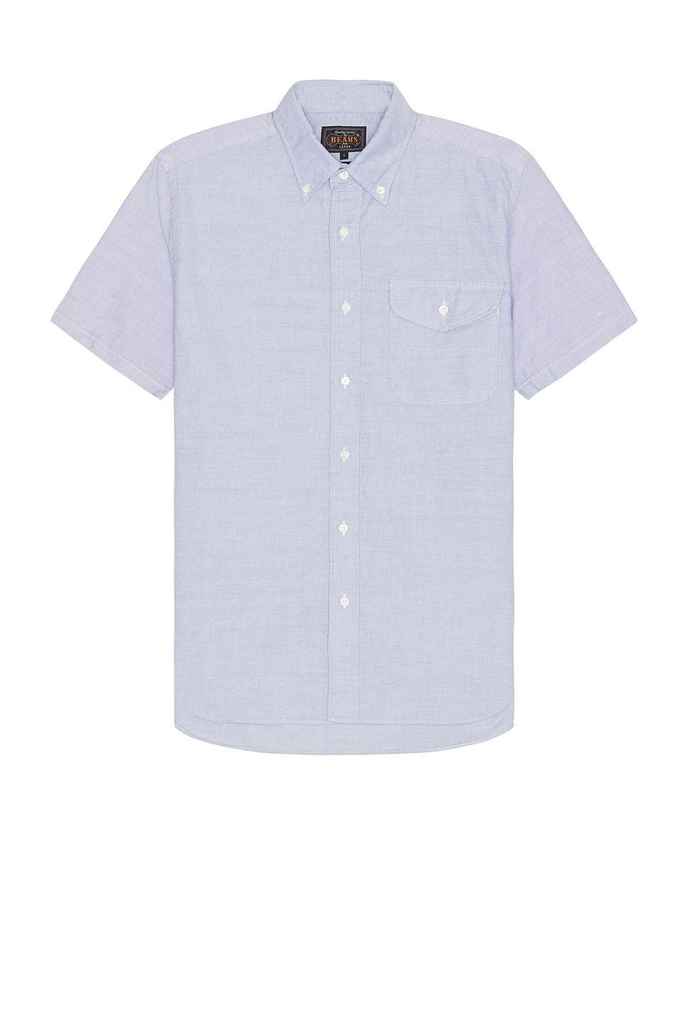 Beams Plus B.d. Short Sleeve Oxford Shirt Blue. (also in ). Product Image