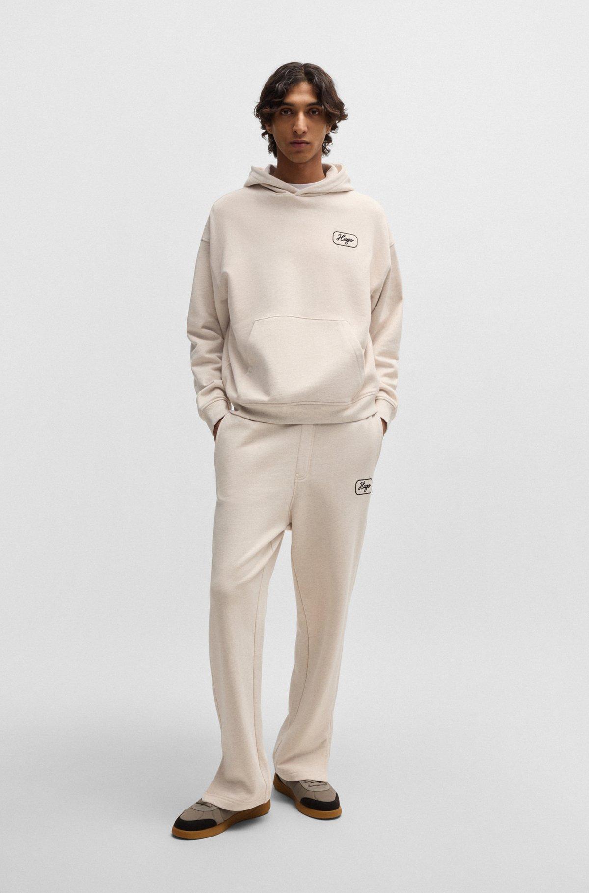 Cotton-terry hoodie with embroidered artwork Product Image