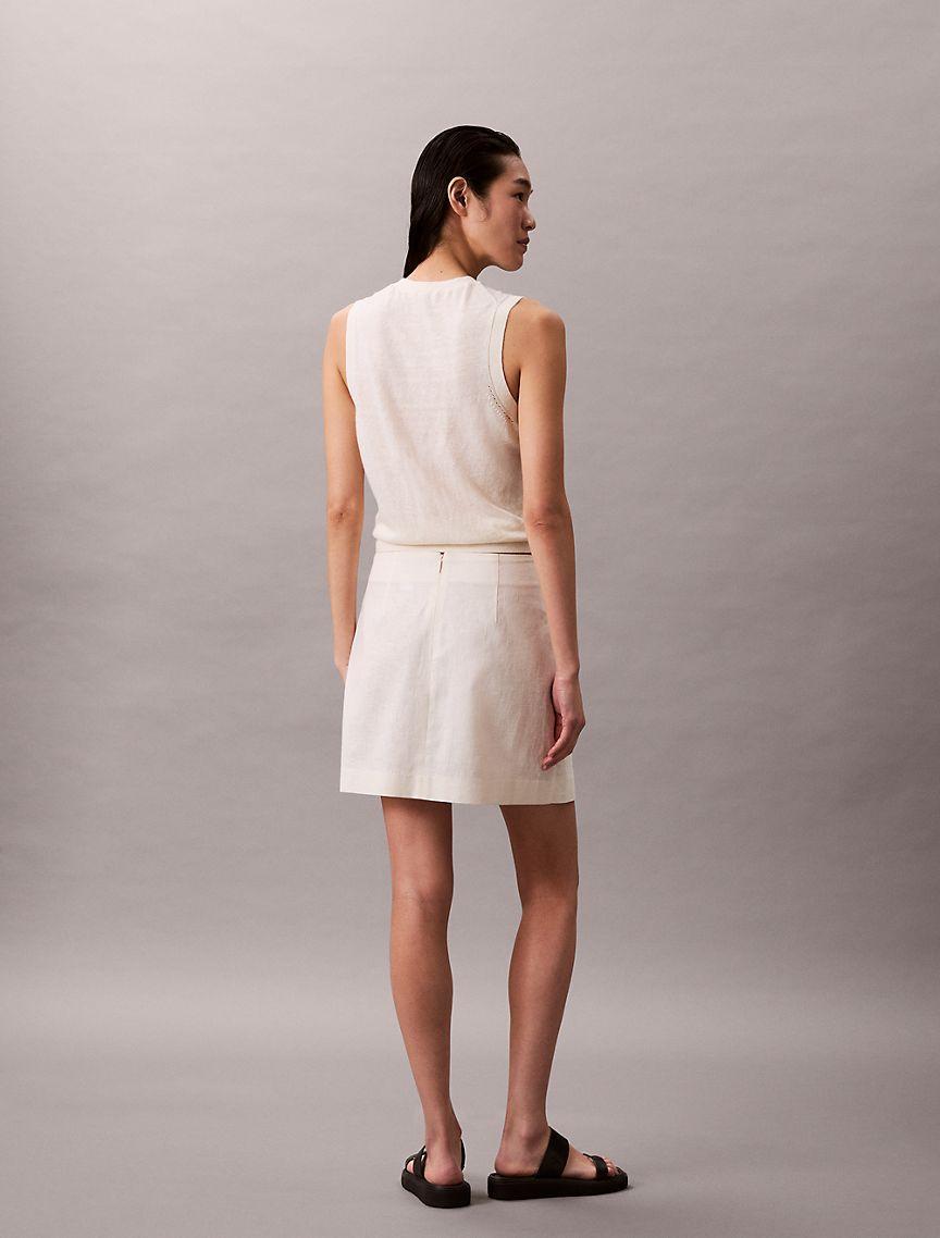 Linen Cotton Blend Asymmetrical Skirt Product Image