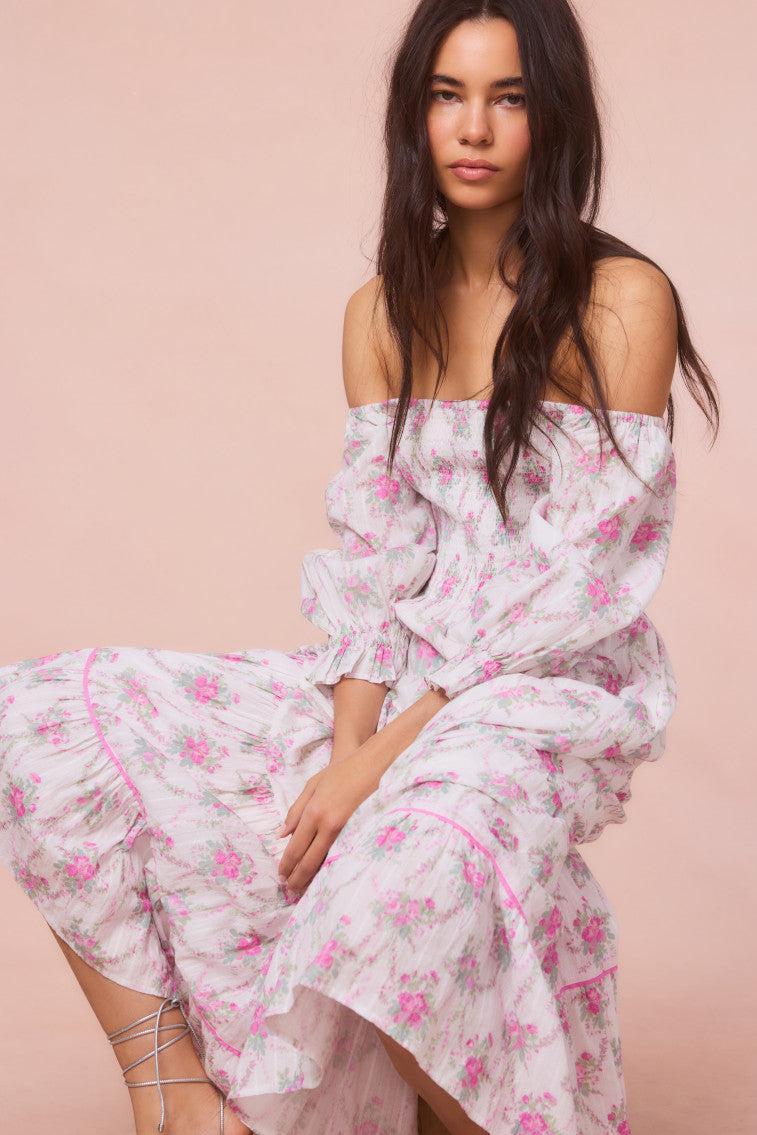 Rigby Cotton Floral Midi Dress Product Image