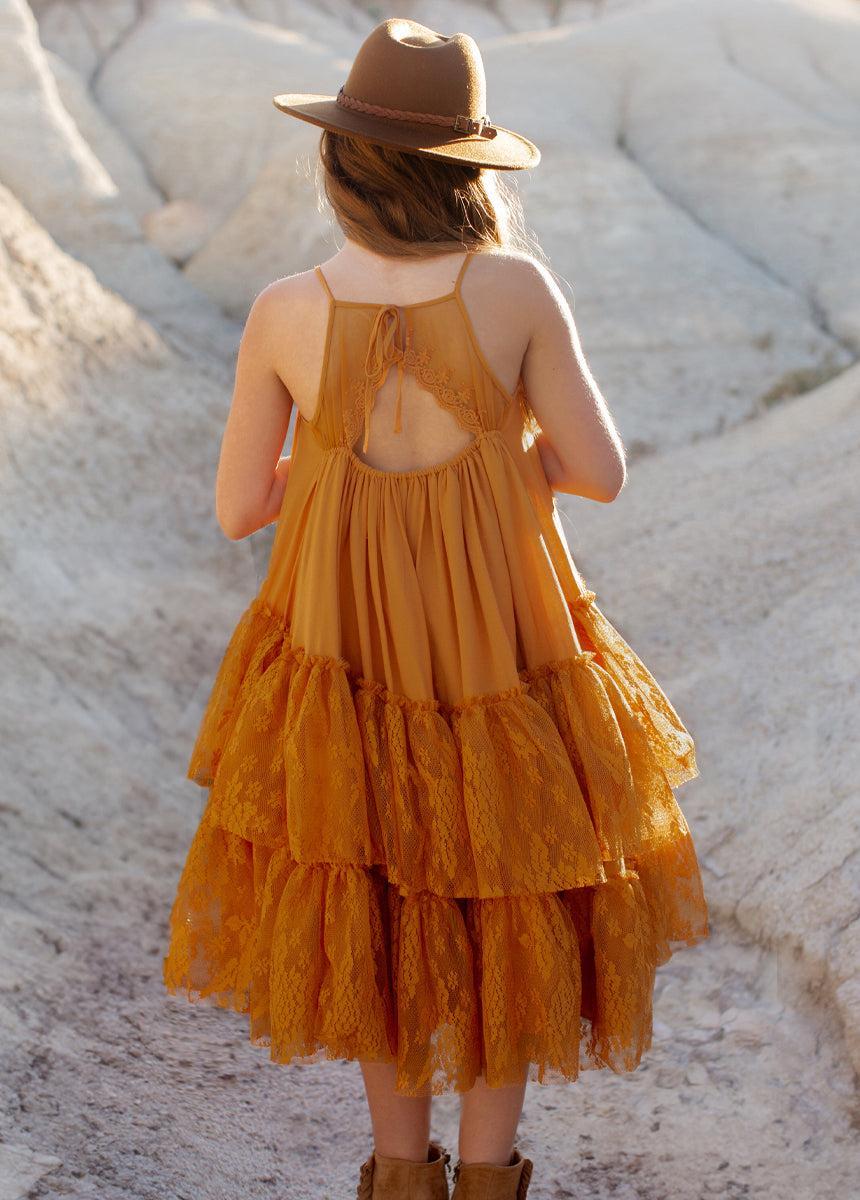 Catrina Dress in Marigold Girls Product Image