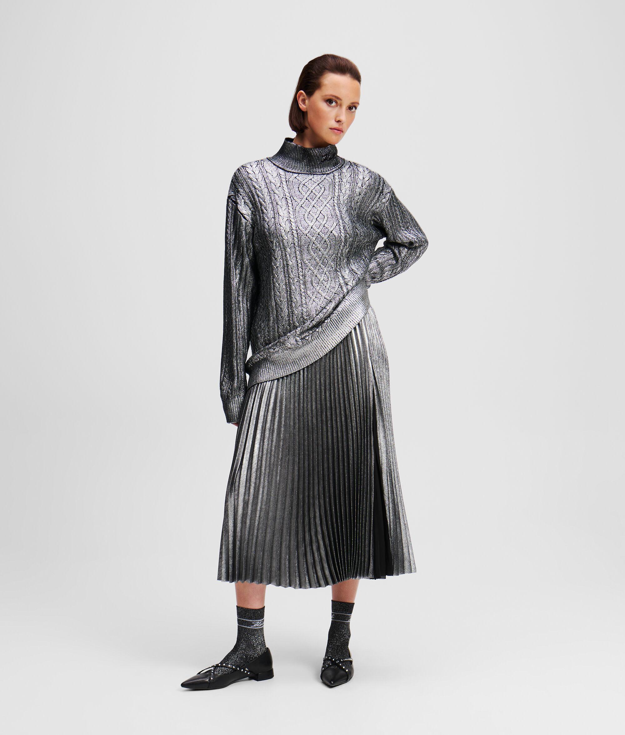 METALLIC PLEATED SKIRT Product Image