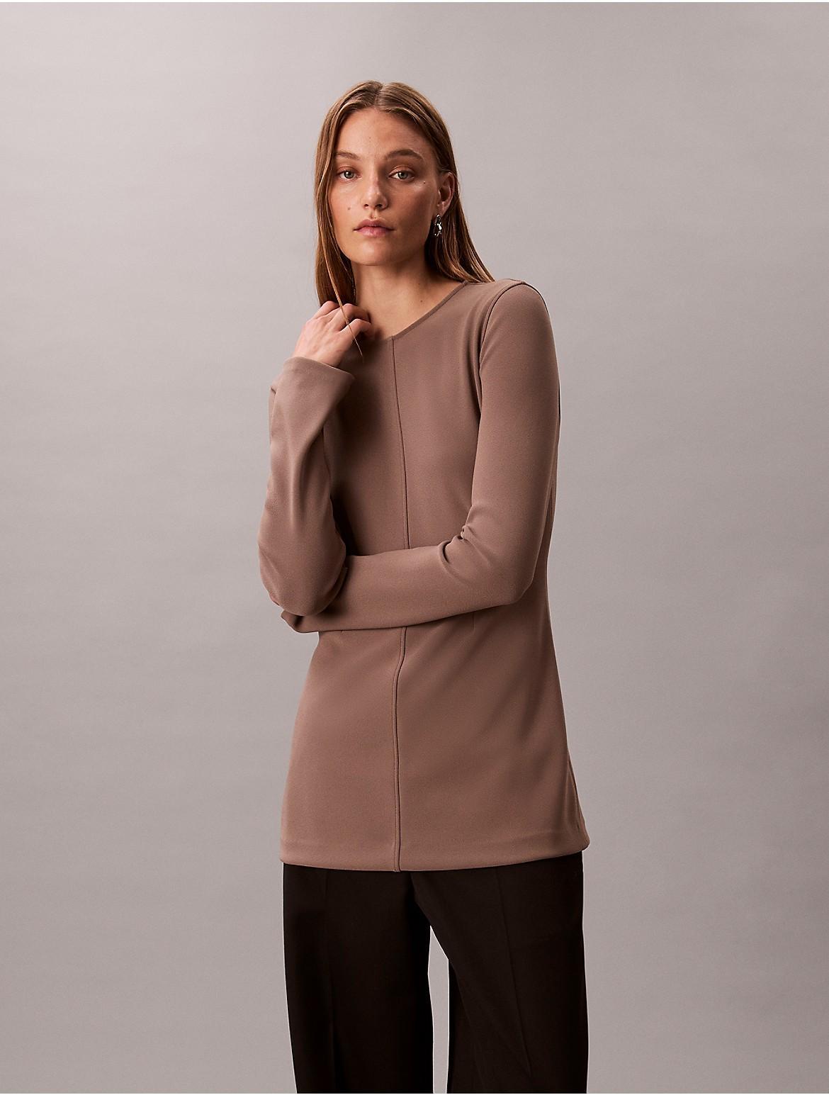 Tailored Knit Slim Tunic Top Product Image