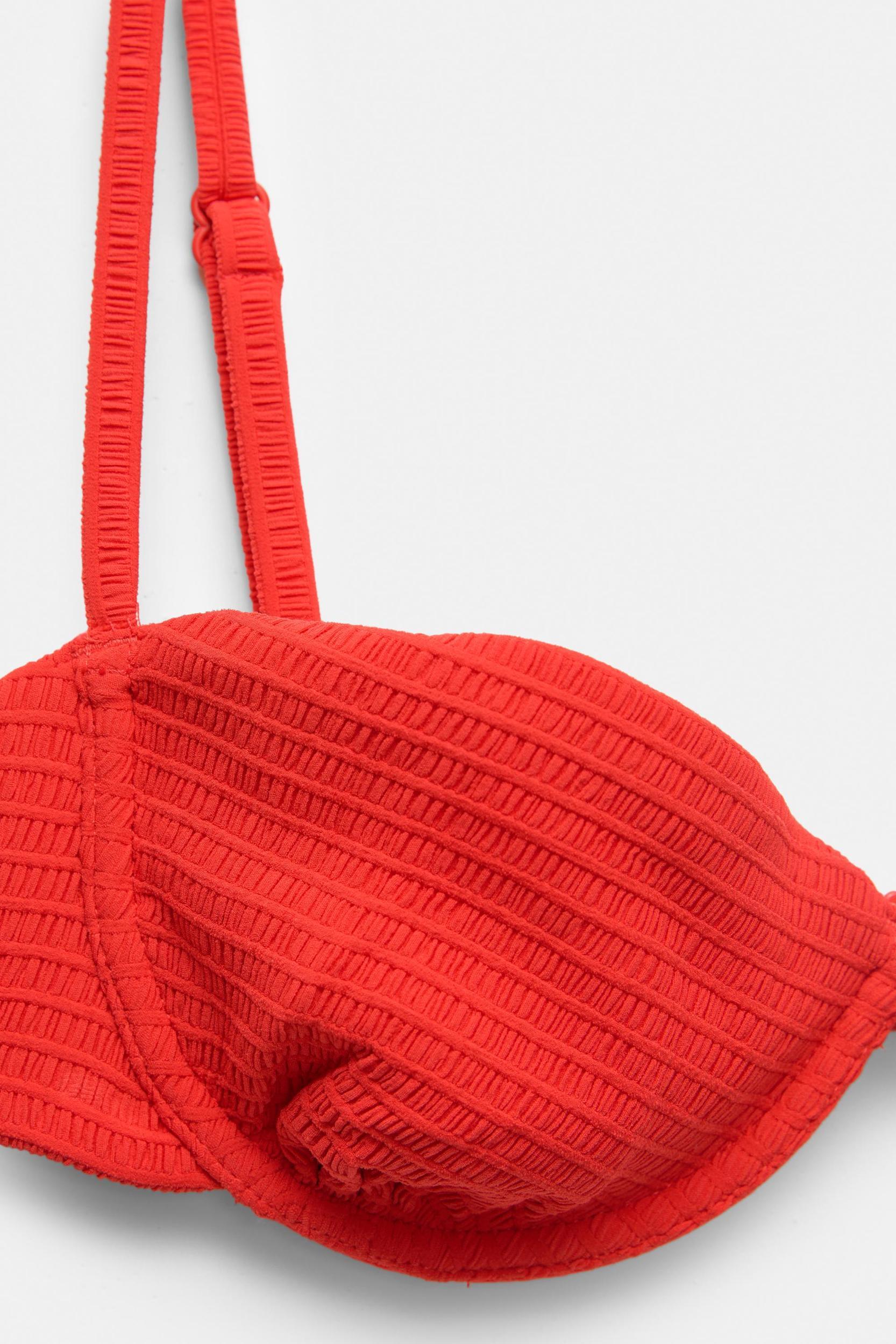 Textured balconette bikini top Product Image