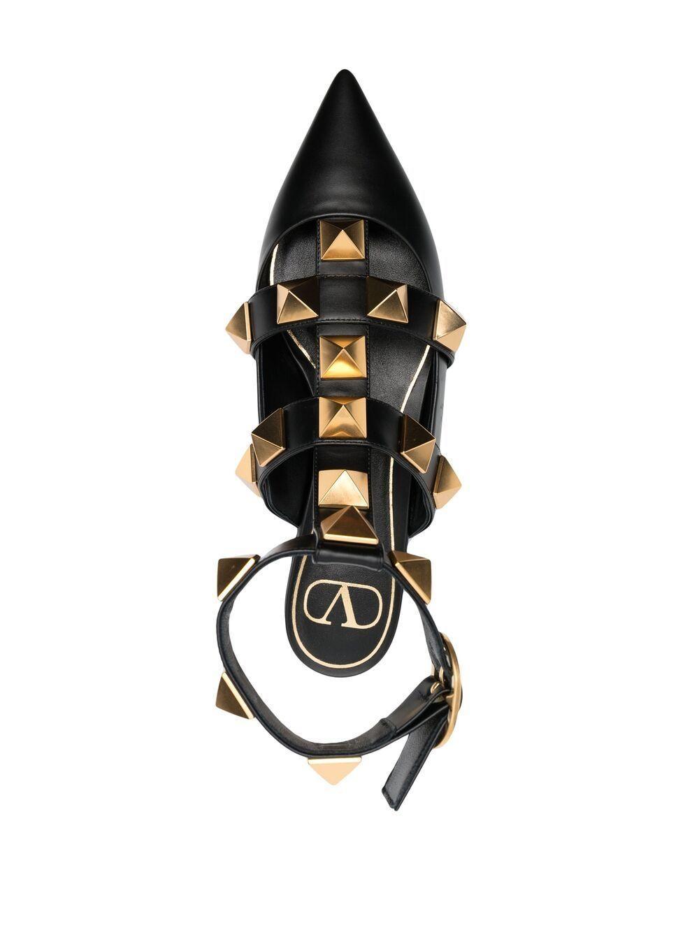 Roman Stud pointed-toe ballerina shoes Product Image