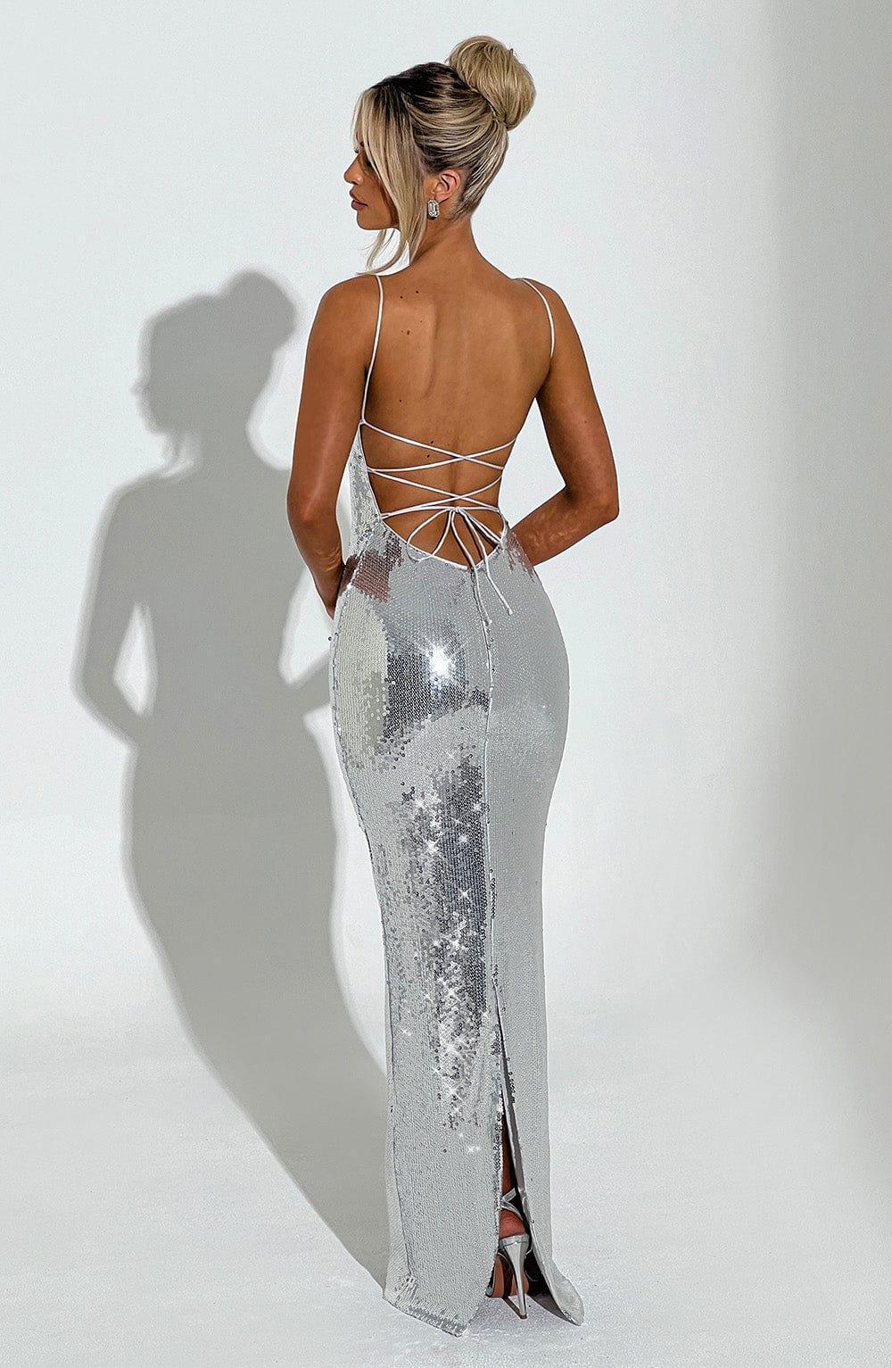 Atari Maxi Dress - Silver Product Image