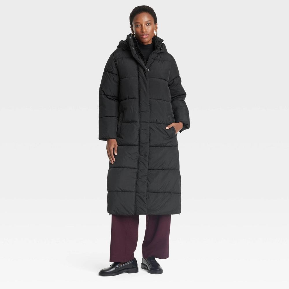 Women's Hooded Duvet Puffer Jacket - A New Day™ Product Image