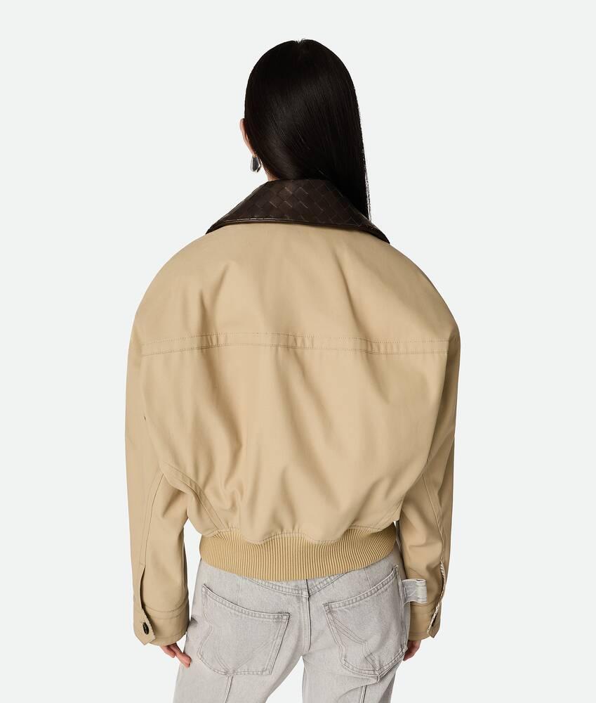 Women's Cotton Twill Blouson in Beige Product Image