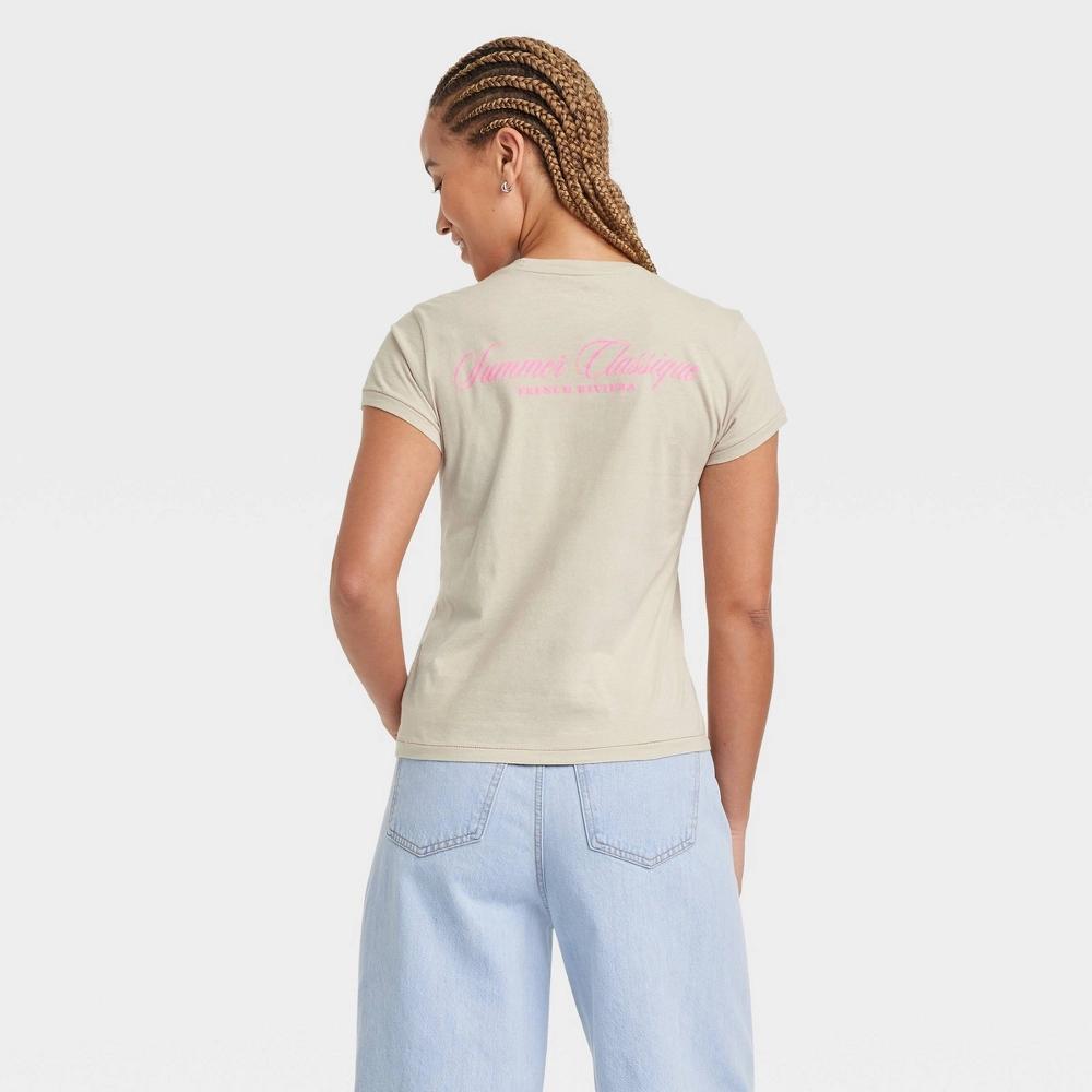 Women's Short Sleeve T-Shirt - Universal Thread™ Taupe M Product Image