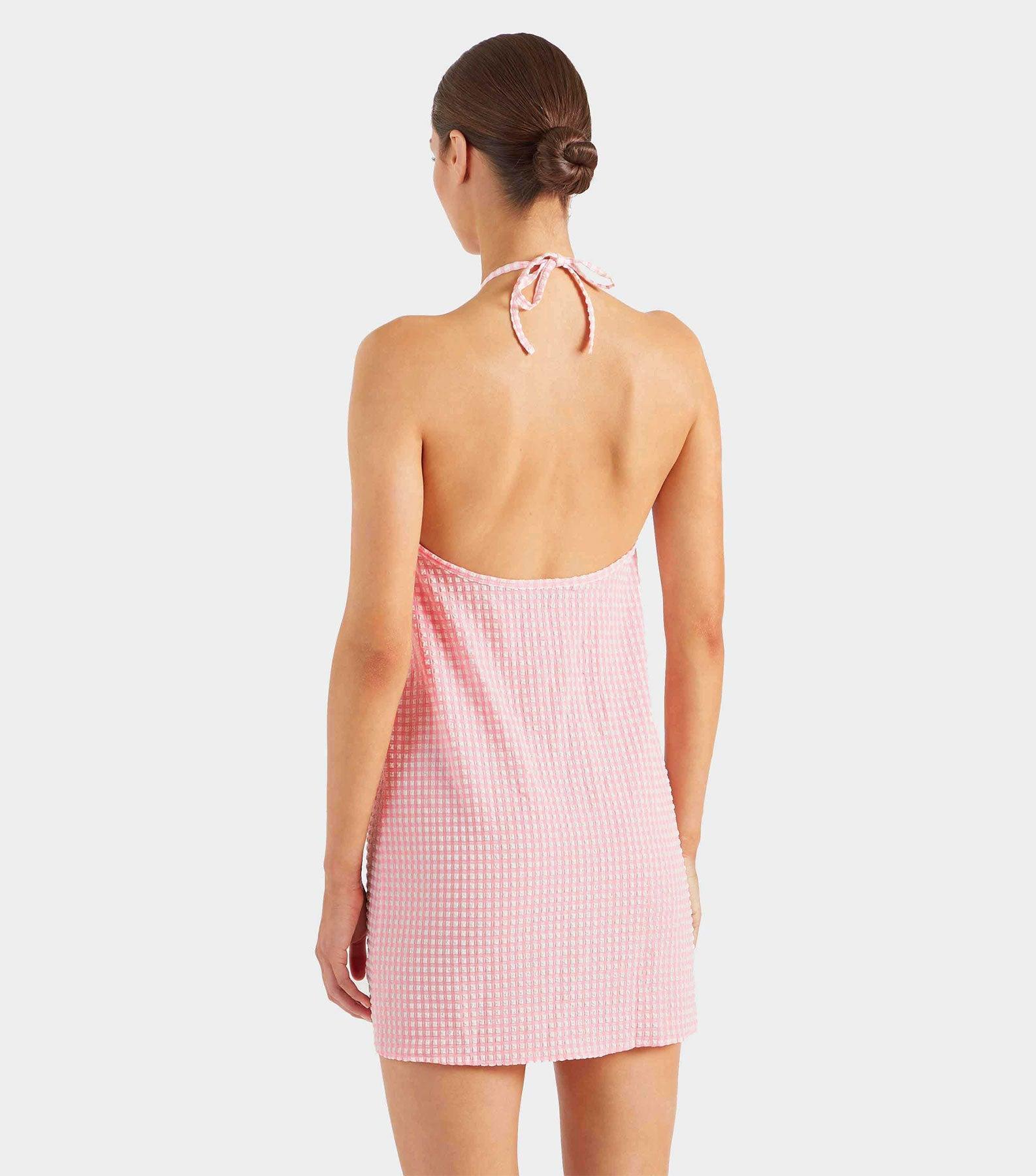 Gingham Seersucker Mini Dress - Milkshake Gingham Product Image