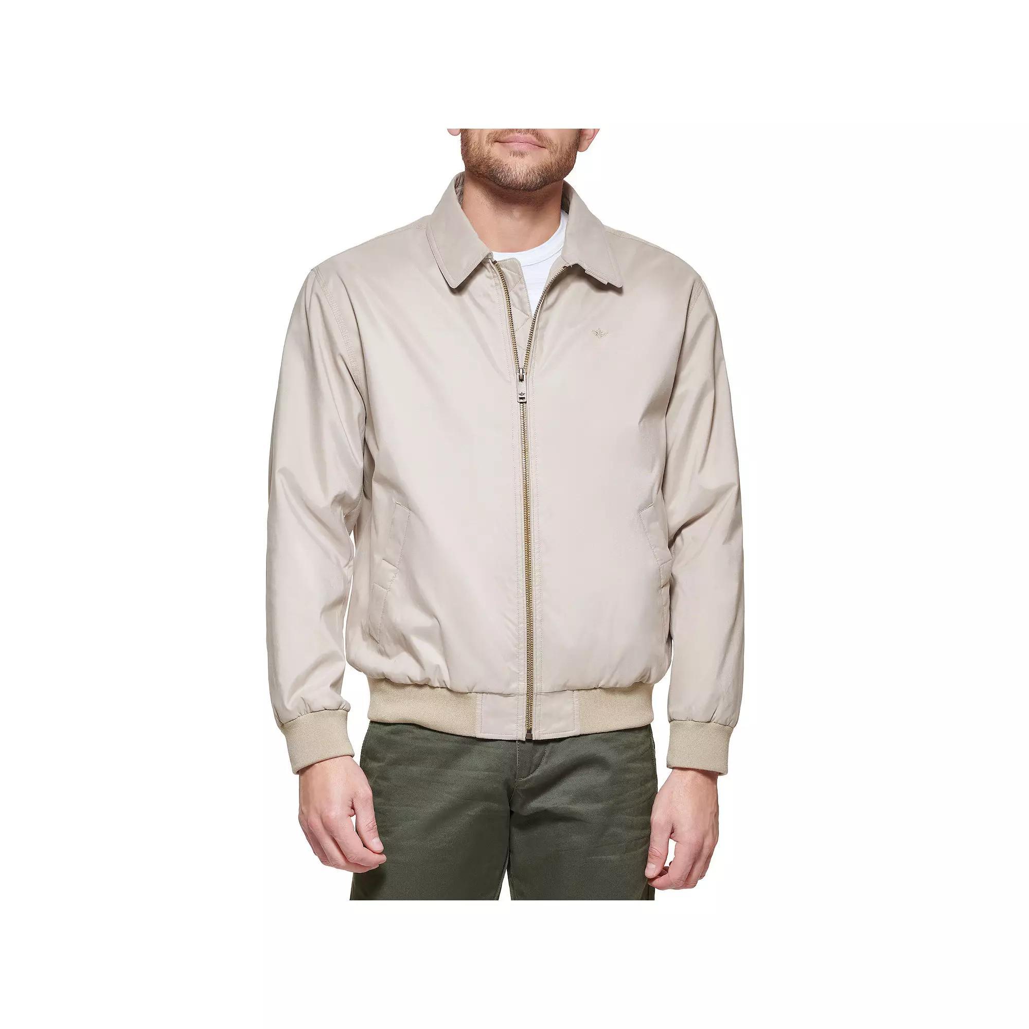 Mens Dockers Micro-Twill Golf Bomber Jacket Red Khaki Product Image