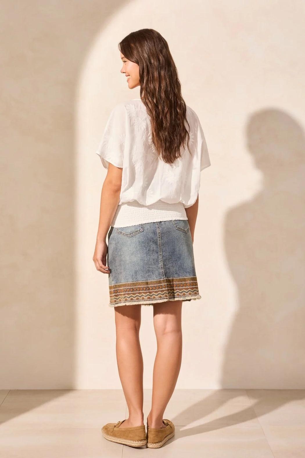 Popover Button Front Blouse Product Image