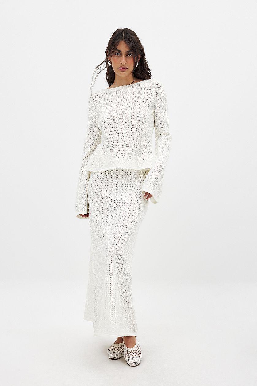 Knitted Crochet Midi Skirt Product Image