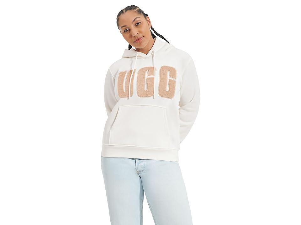 Womens Rey Fuzzy Logo Cotton-Blend Hoodie Product Image