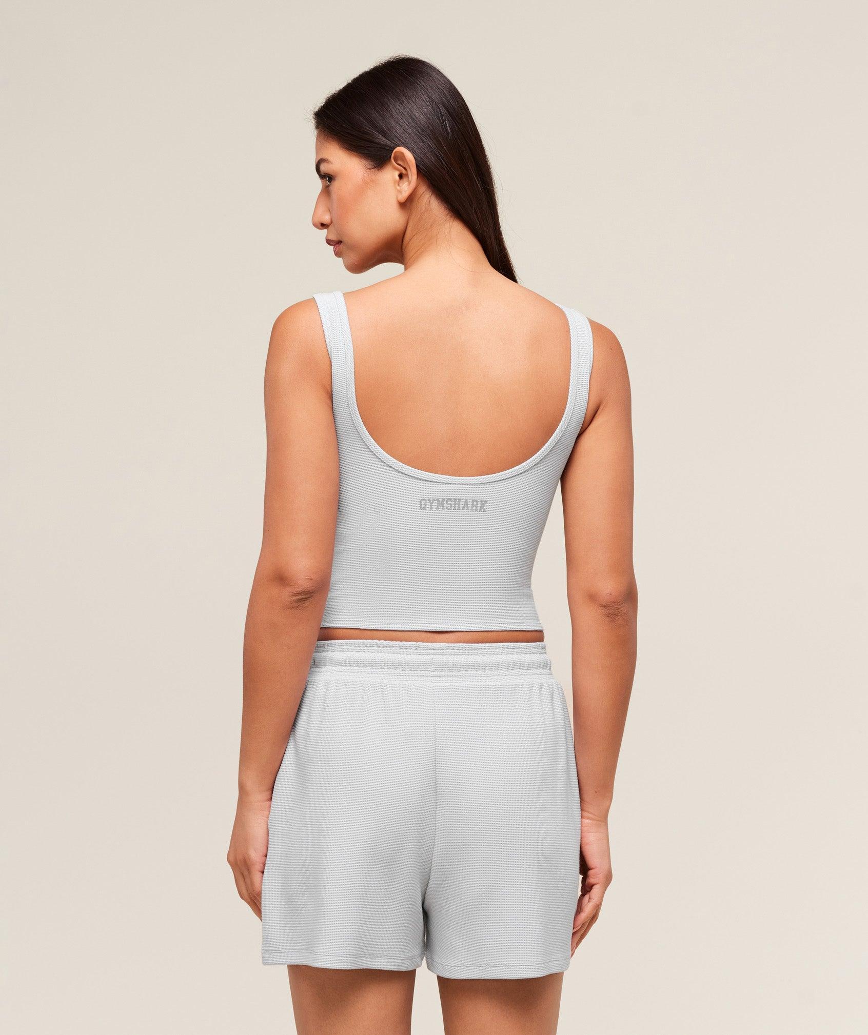 Gymshark Waffle Cropped Tank - Light Grey Female Product Image