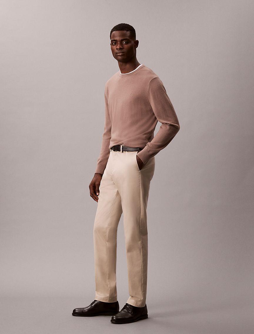 Cotton Stretch Slim Trousers Product Image