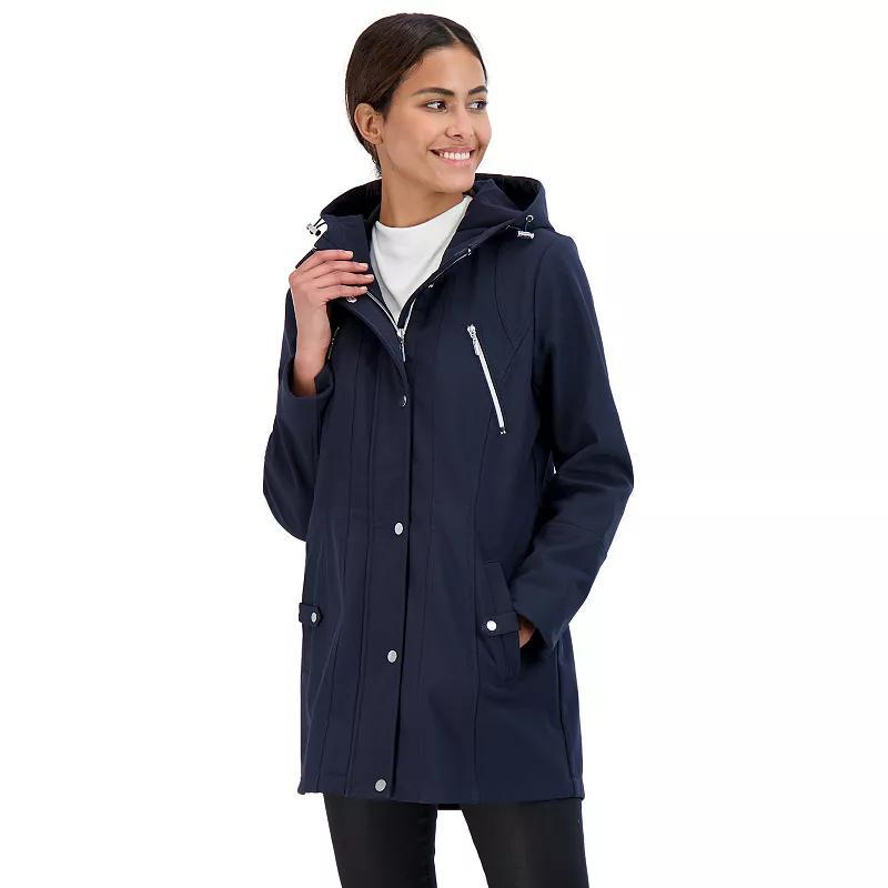 Women's Sebby Collection Hood Water-Resistant Anorak Jacket, Size: Small, Black Product Image