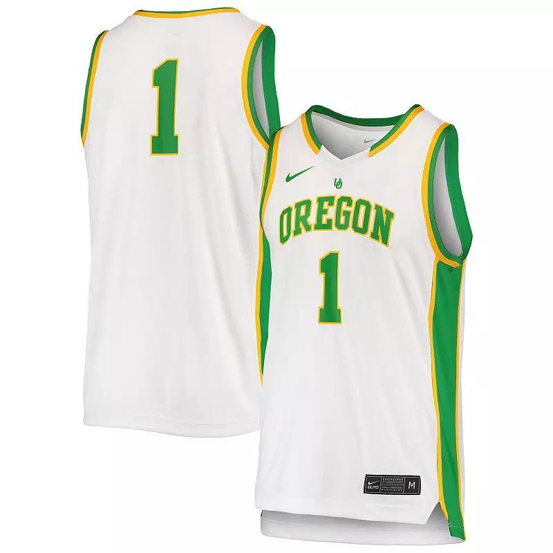 Unisex Nike #1 White Oregon Ducks Women's Basketball Throwback Replica Jersey,  Product Image