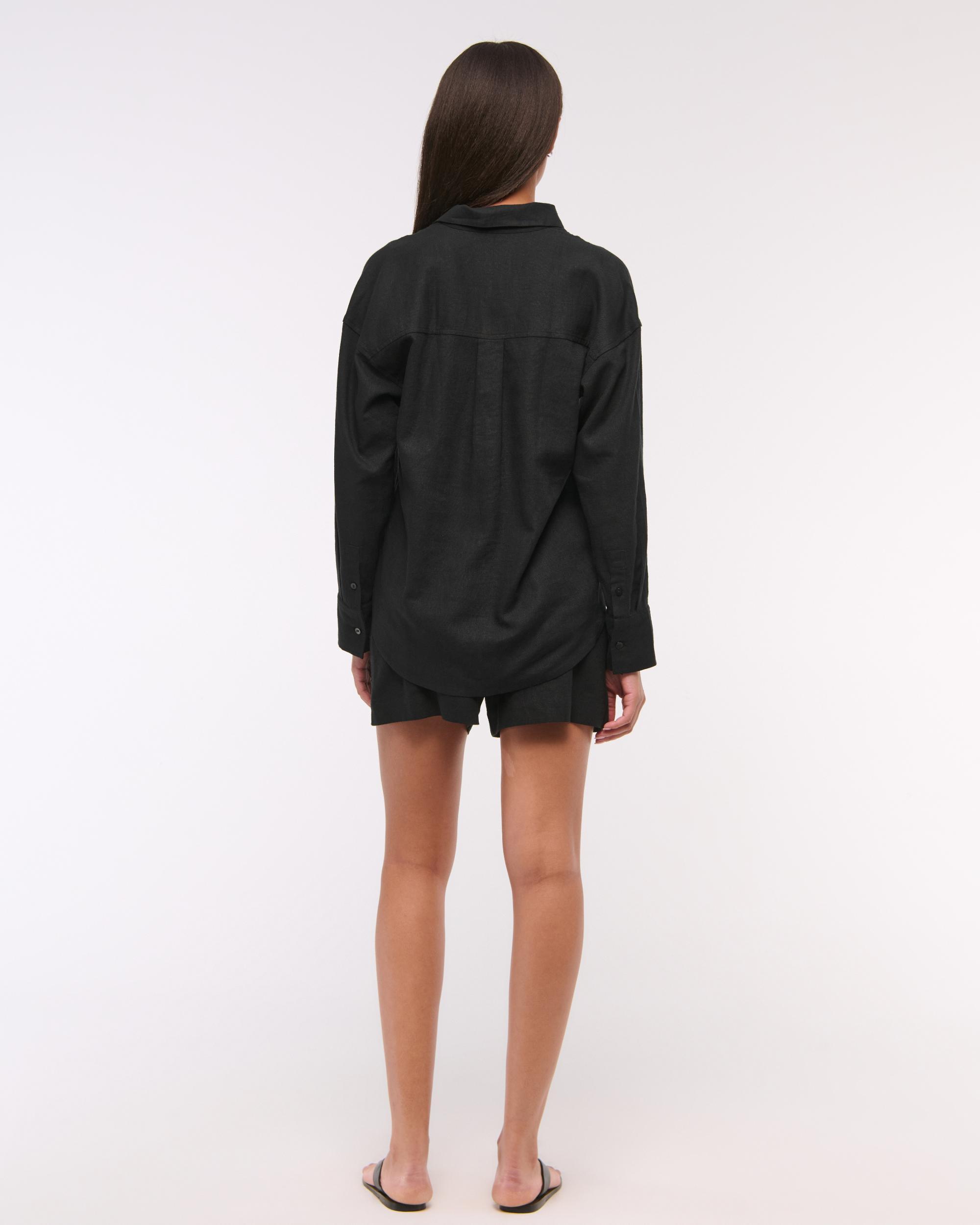 Oversized Linen-Blend Shirt Product Image