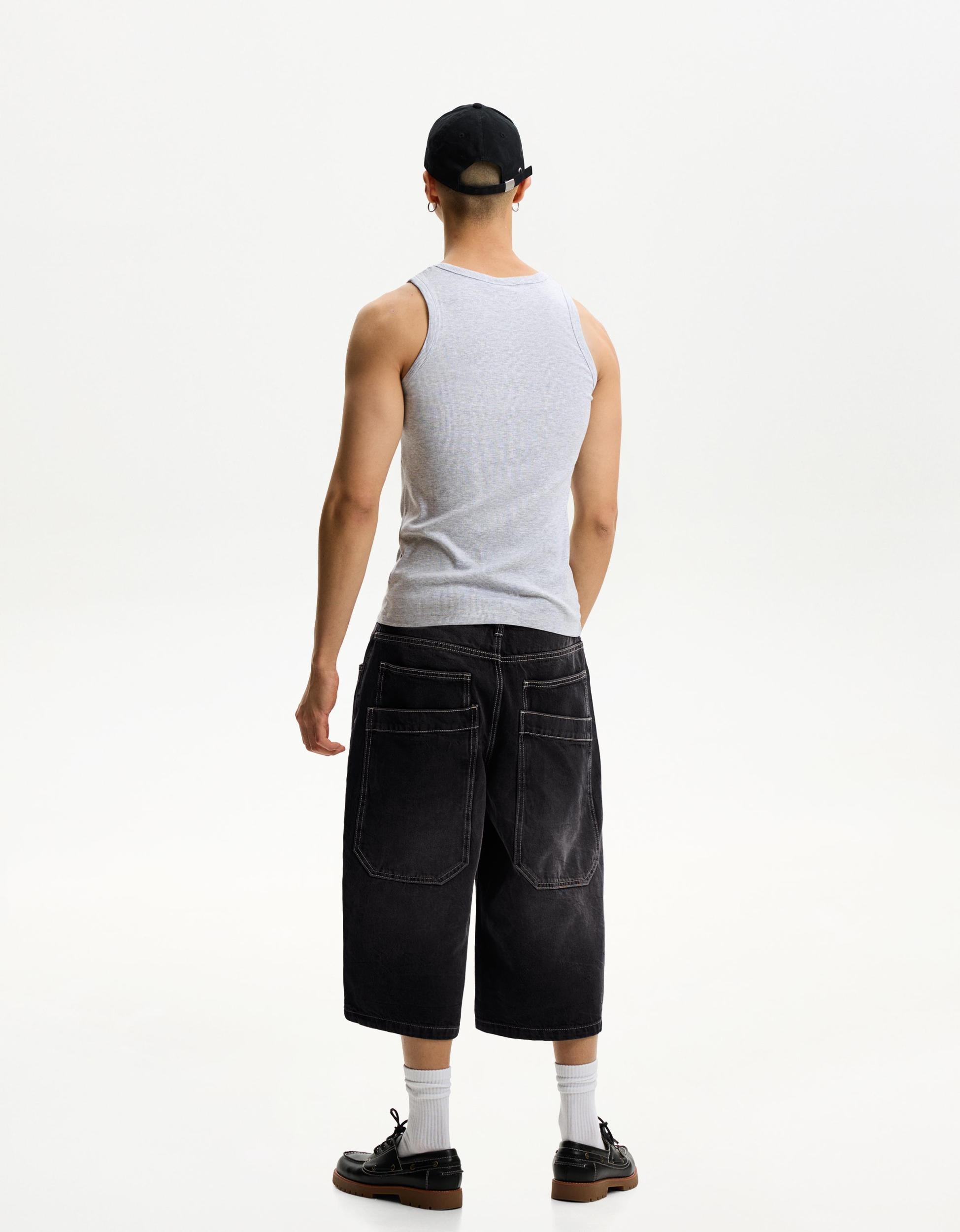 Super baggy denim Bermuda jorts Product Image