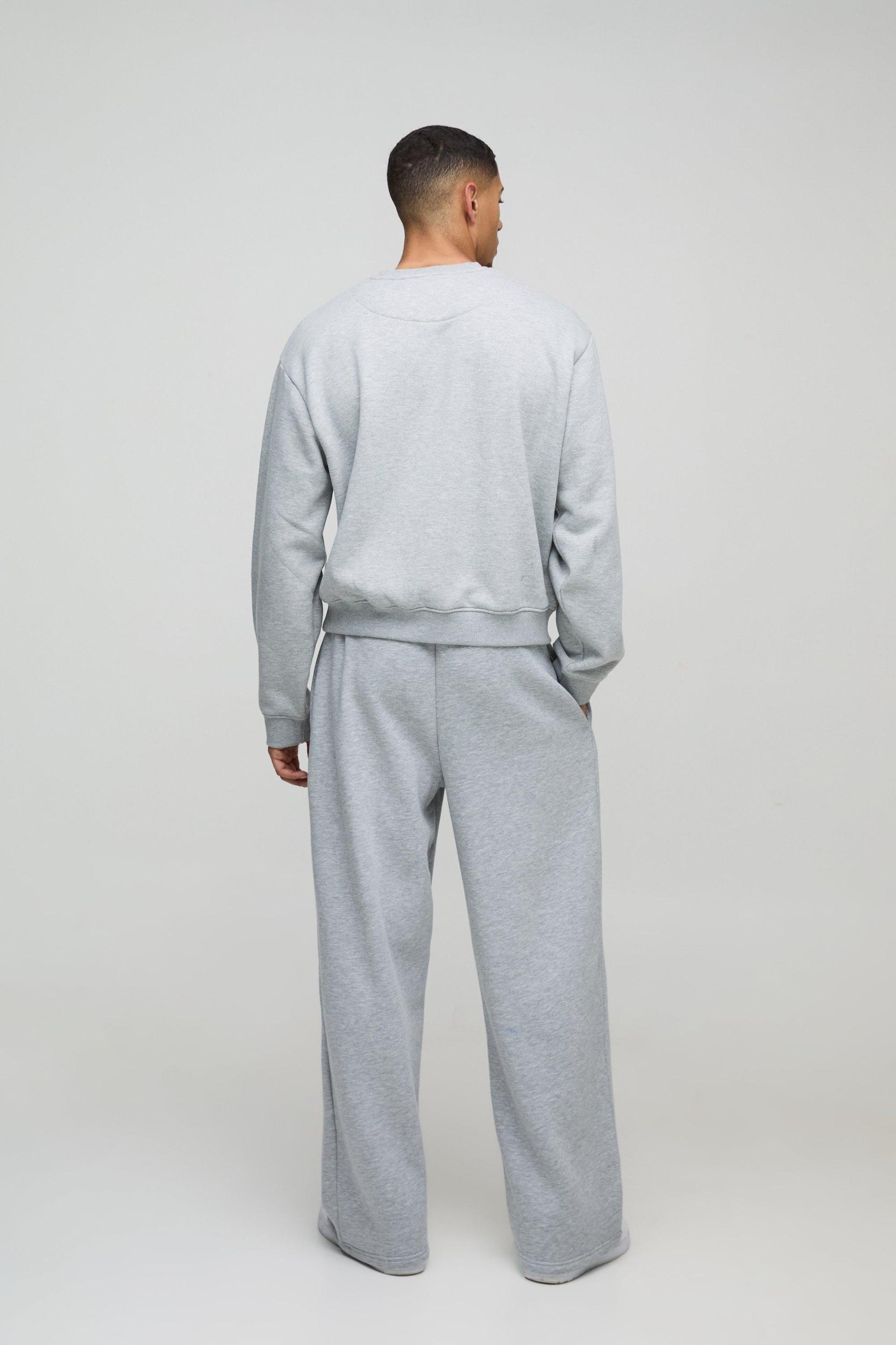 Oversized Boxy Worldwide Distressed Applique Sweatshirt | boohooMAN USA Product Image