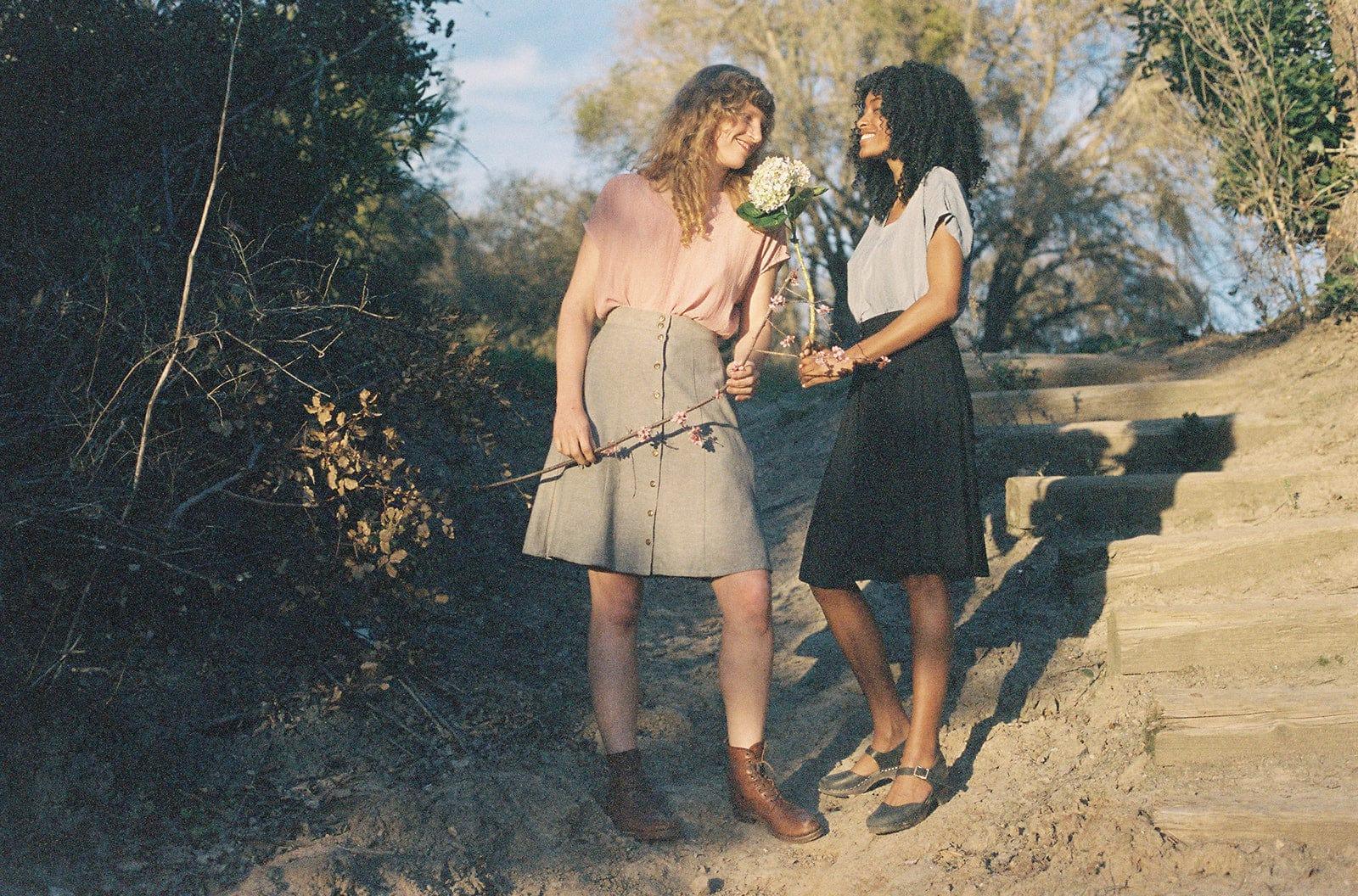 Bae Skirt in Taupe Linen Product Image