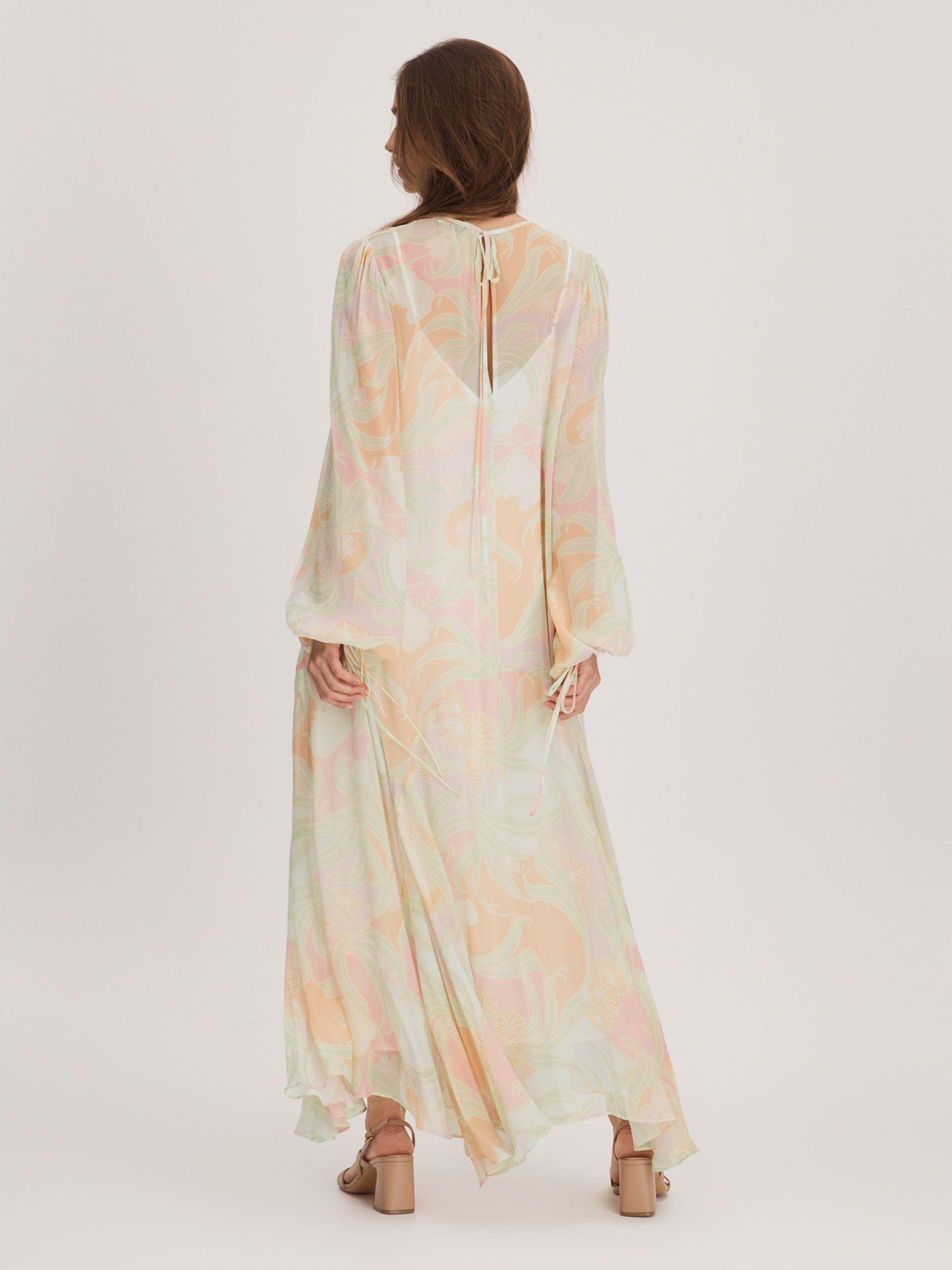 Florere Multi Florere Sheer Asymmetric Midi Dress Product Image