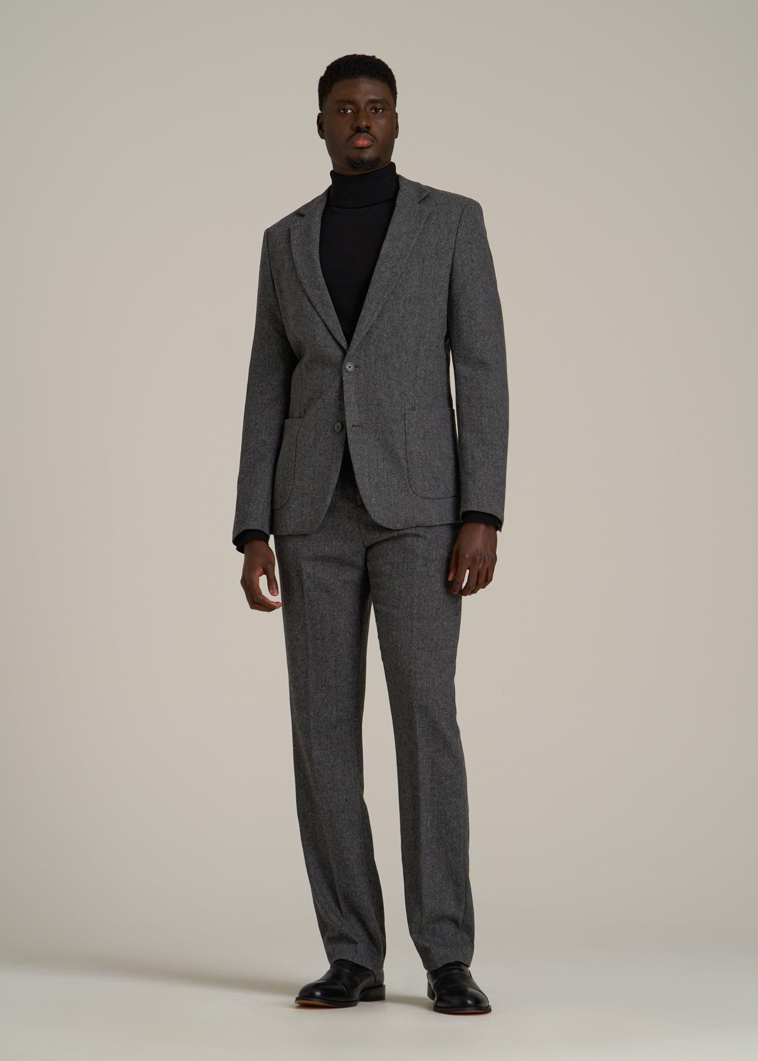 Wool Blend Blazer for Tall Men in Anthracite Tweed Male Product Image