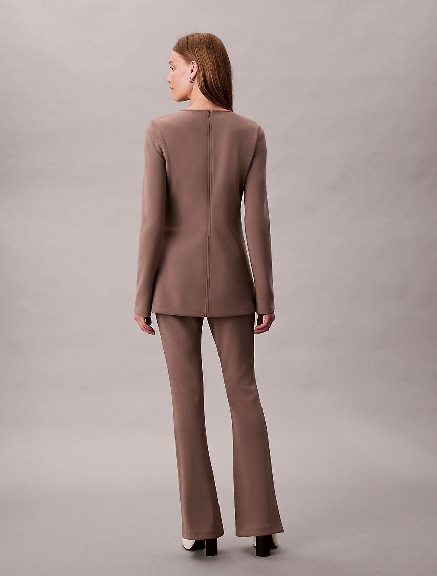 Tailored Knit Flared Pull-On Pants Product Image