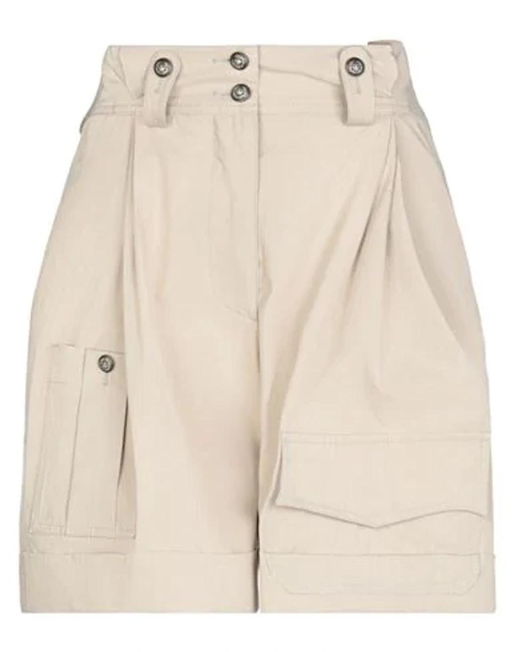 DOLCE & GABBANA Beige Cotton High Waist Trouser Cargo Shorts Product Image