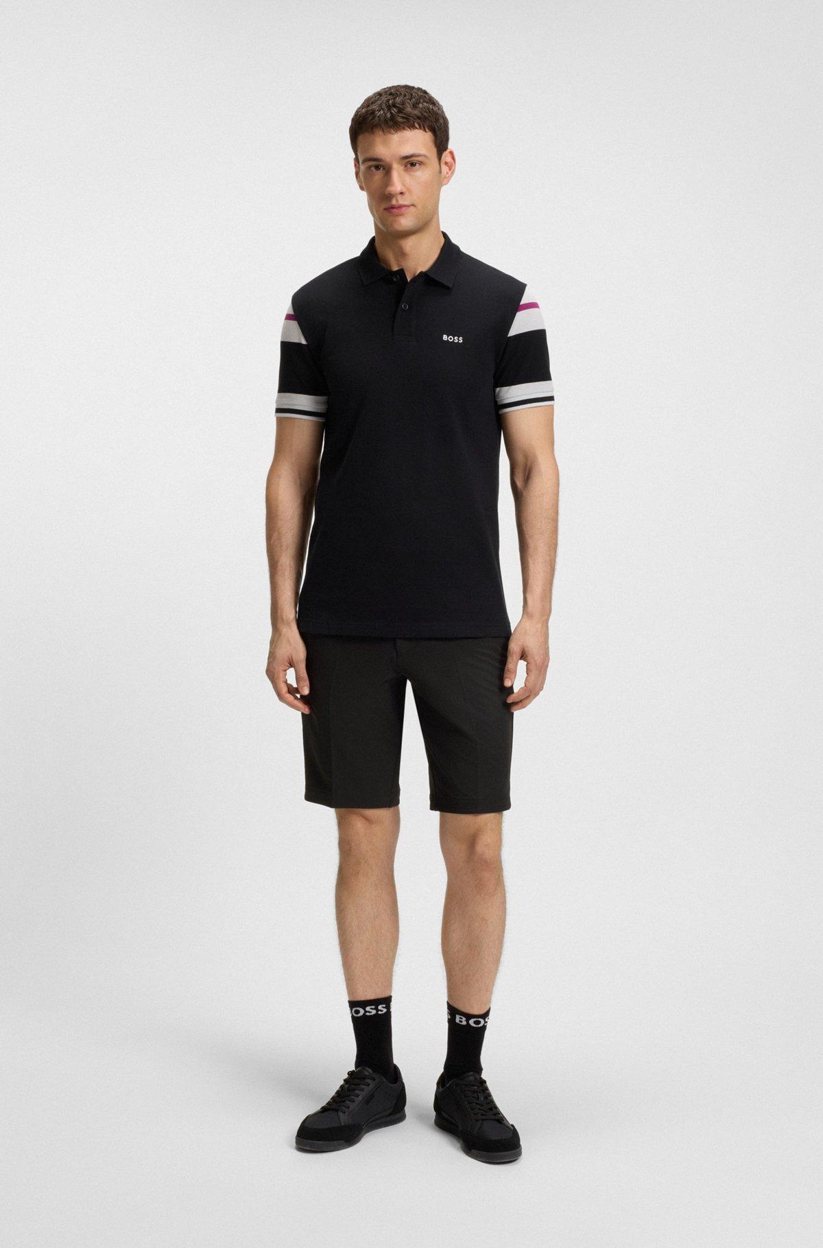 BOSS - Slim-fit shorts in water-repellent stretch fabric - Black Product Image