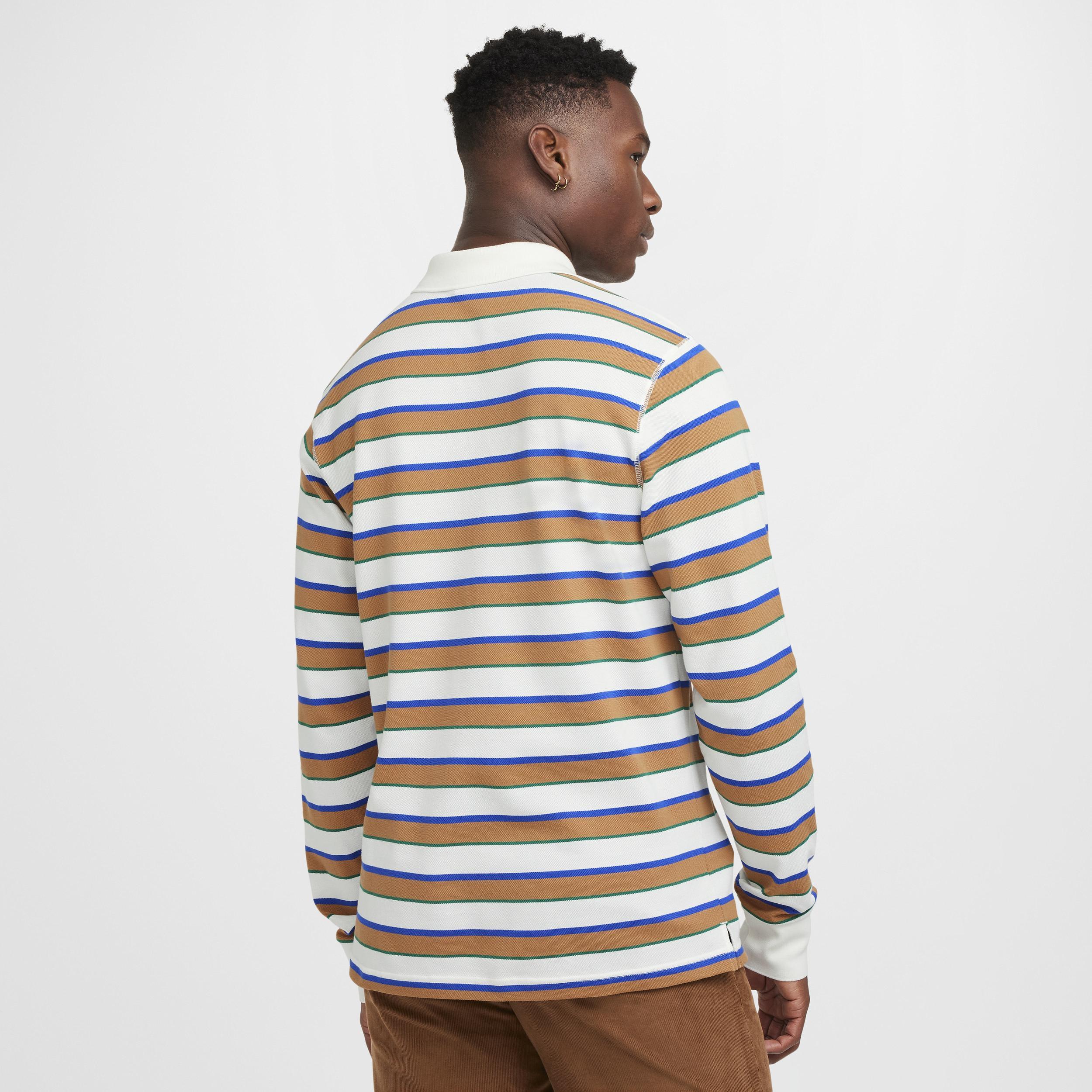 Nike Men's Club Long-Sleeve Striped Polo Product Image