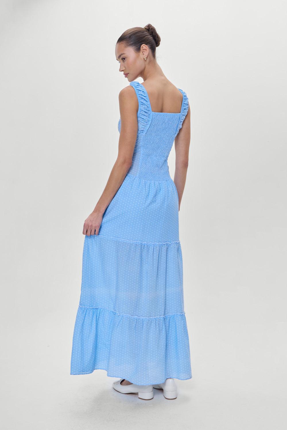 Christabelle Polka Dot Maxi Dress - Raindrop Product Image
