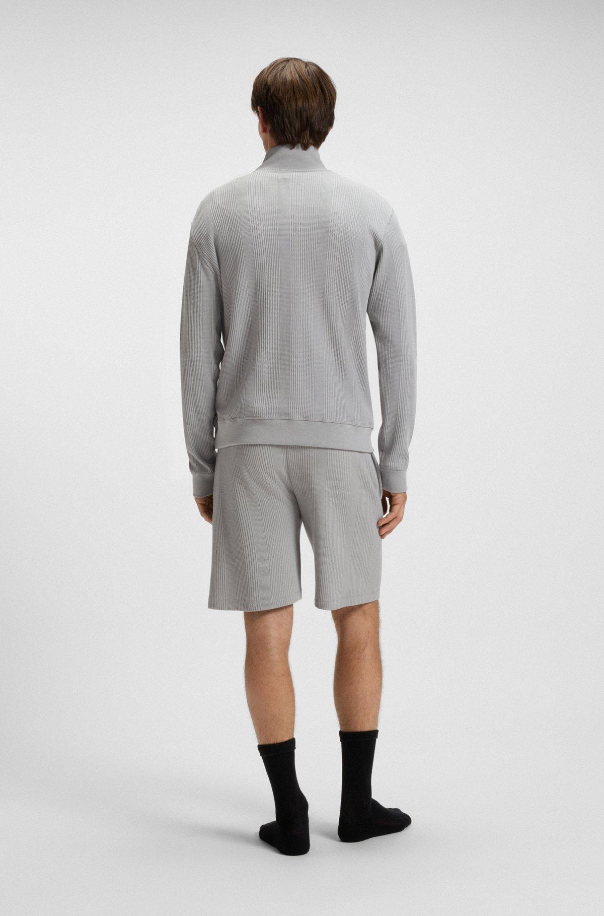 BOSS - Zip-through sweatshirt in cotton - Light Grey Product Image