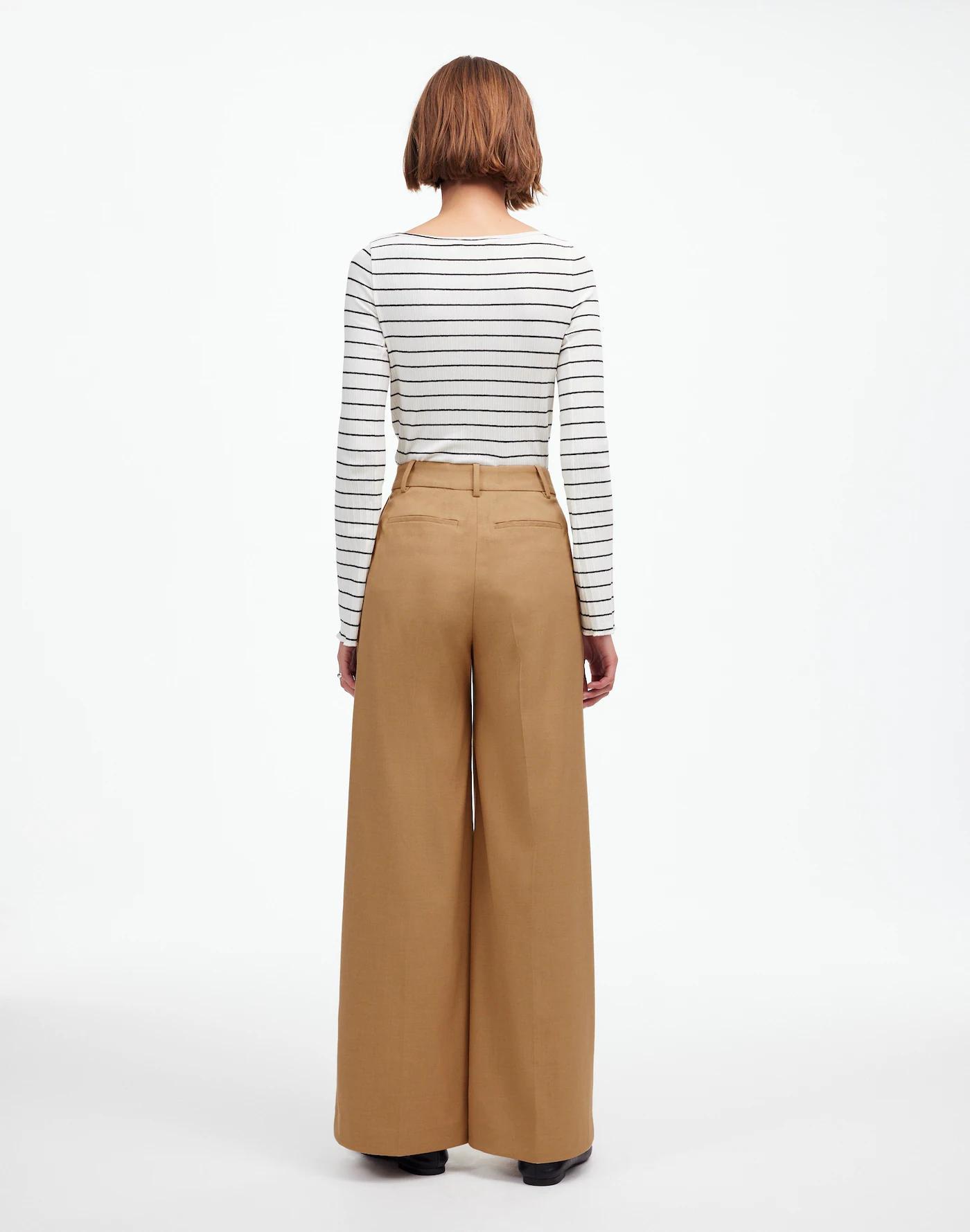 The Harlow Superwide-Leg Trouser in Brushed Twill Product Image