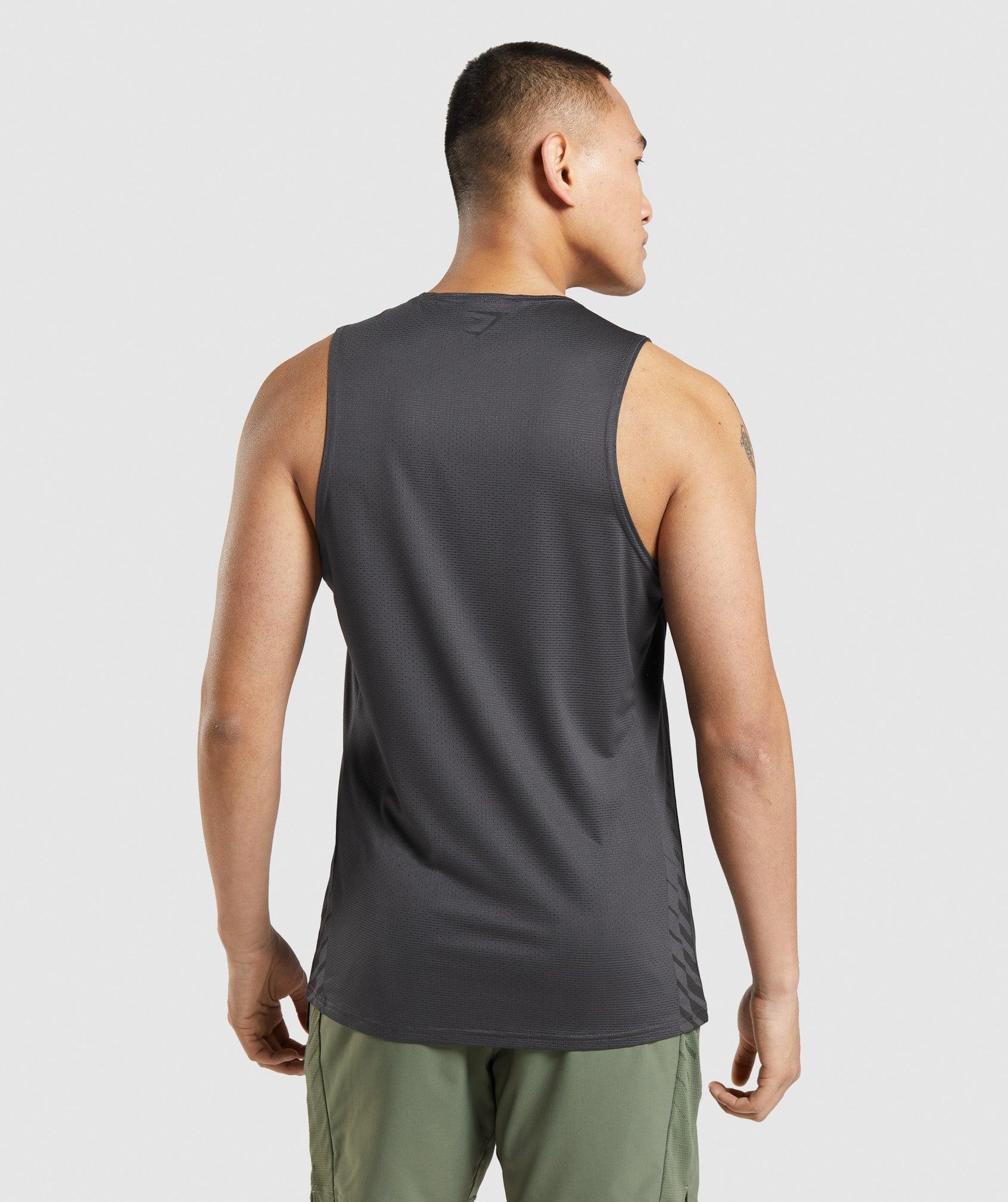 Gymshark Sport Stripe Tank - Onyx Grey Male Product Image