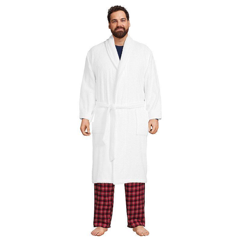 Big & Tall Lands End Calf-Length Turkish Terry Robe, Mens Product Image