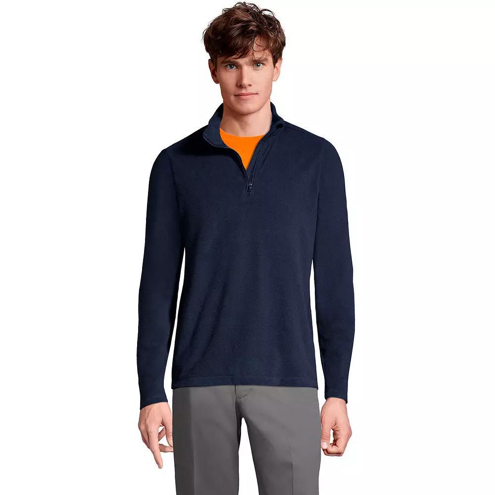 Men's Lands' End Lightweight Fleece Quarter Zip Pullover,  Product Image