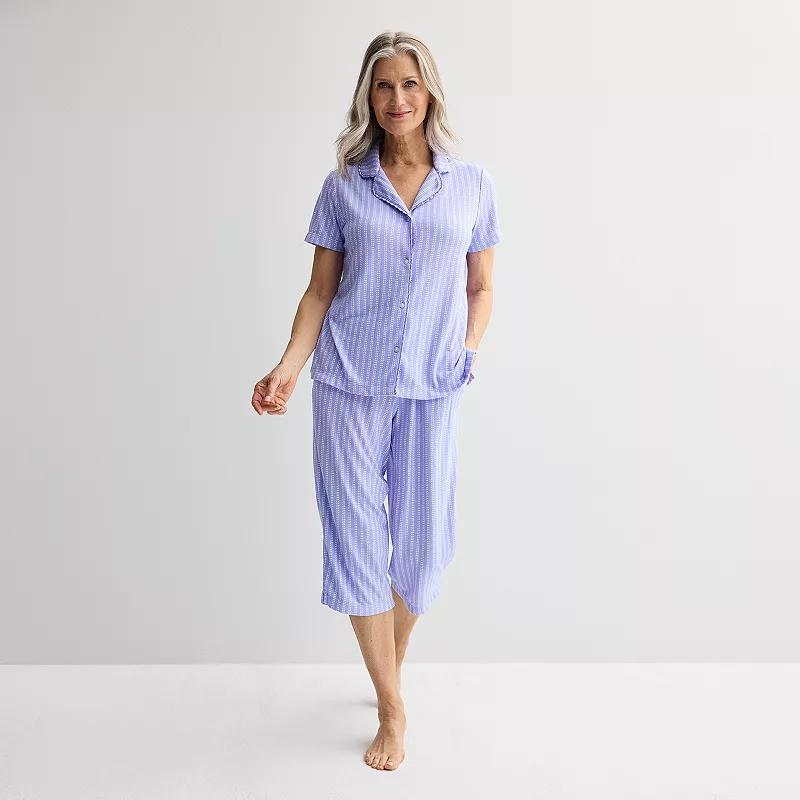 Womens Croft & Barrow Wonderluxe Pajama Top & Pajama Pants Set Product Image