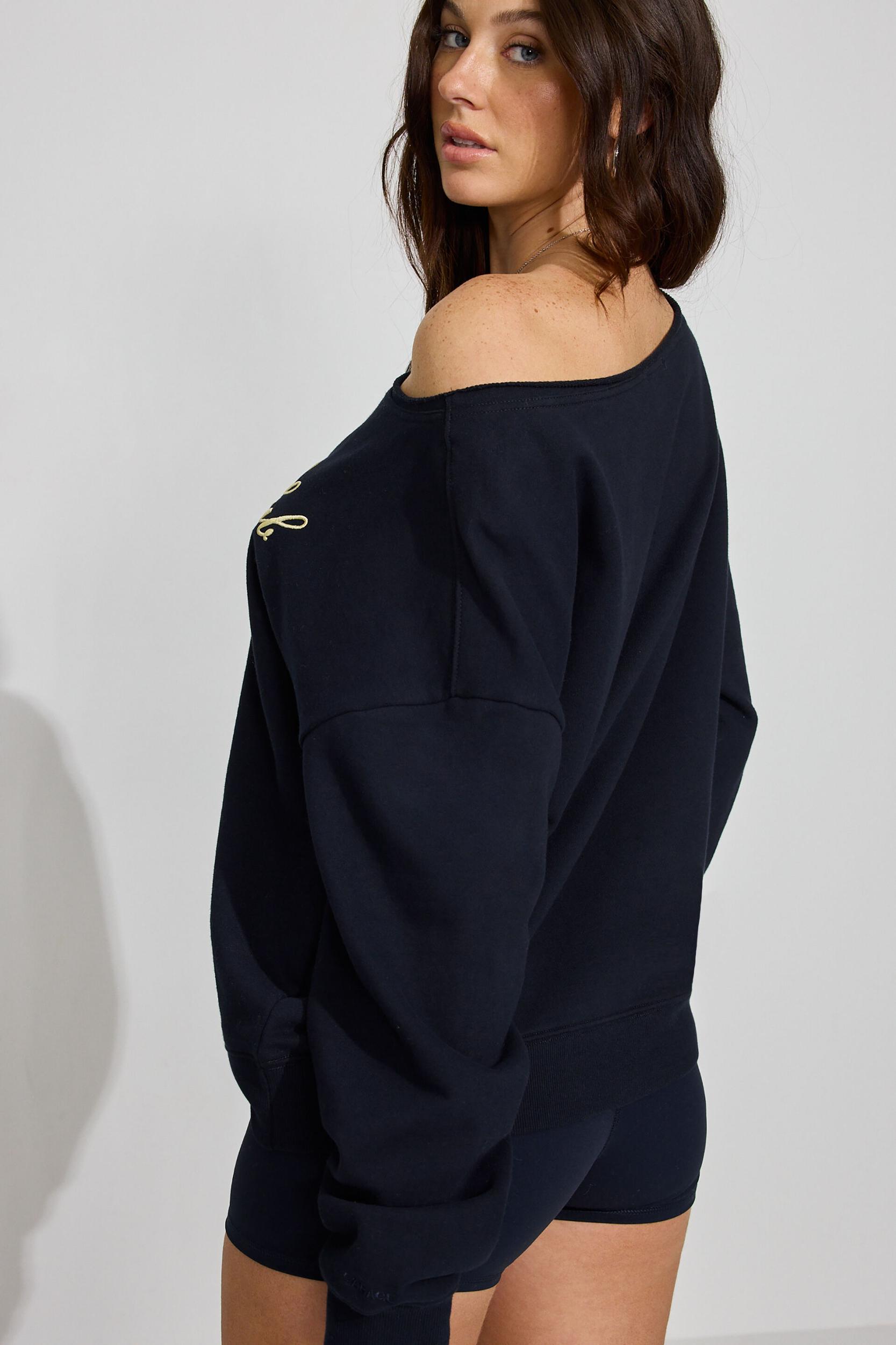 SoftTerry Off Shoulder Sweatshirt Product Image