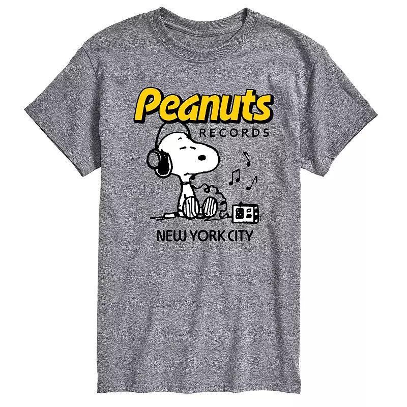 Big & Tall Peanuts Records Snoopy Headphones Graphic Tee, Men's, Size: 4XL Tall, Grey Gray Product Image