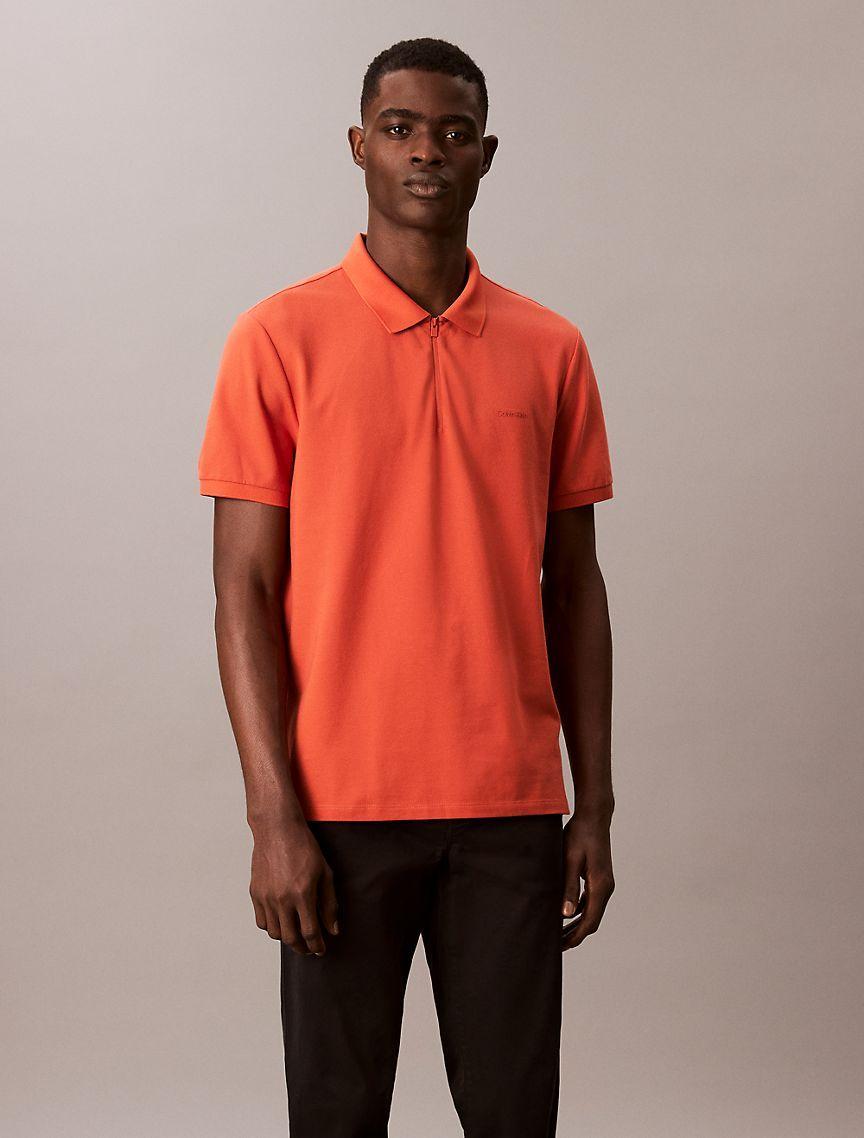 Tech Pique Zip Polo Shirt Product Image