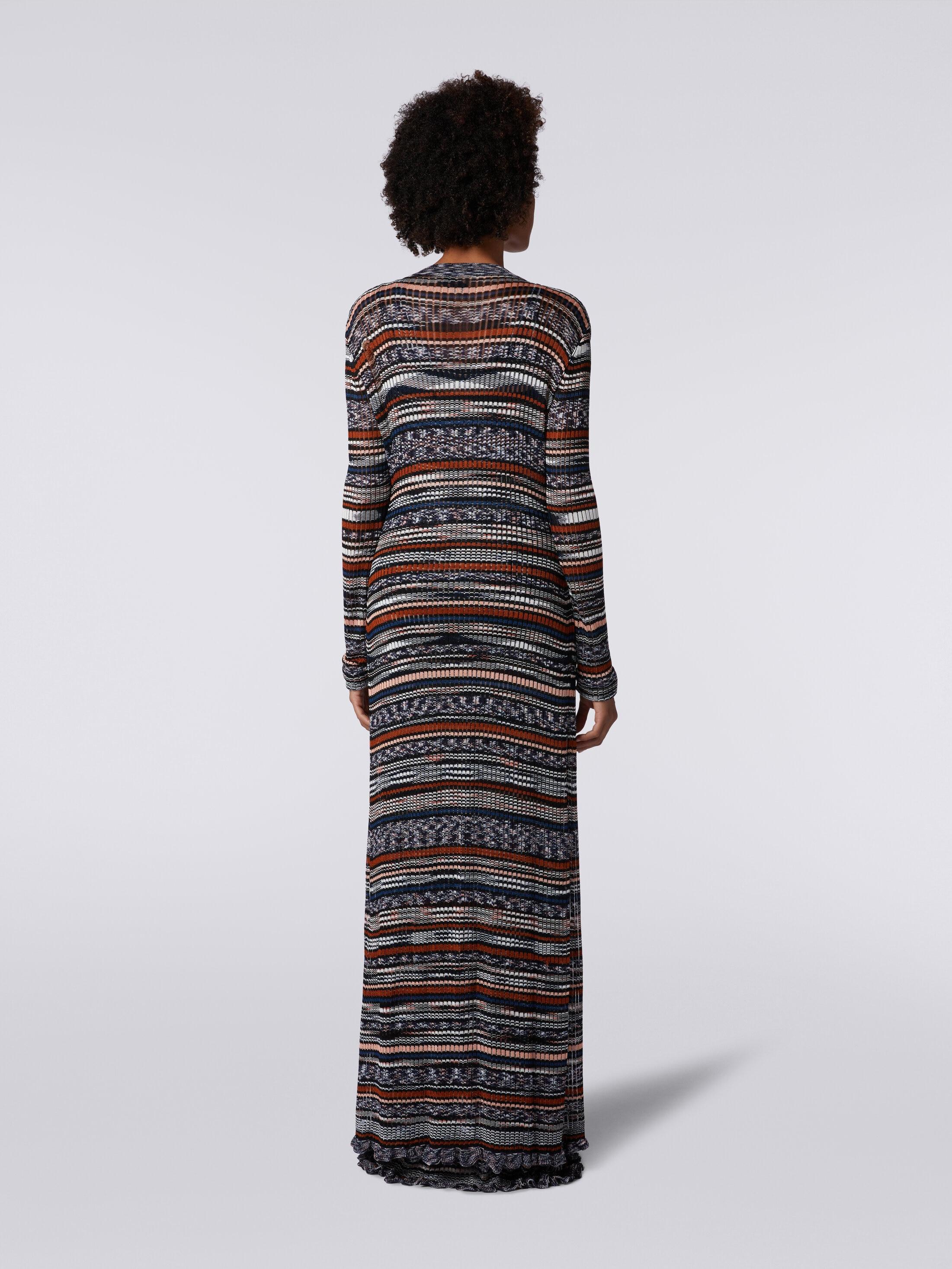 Long ribbed cardigan in slub viscose Product Image