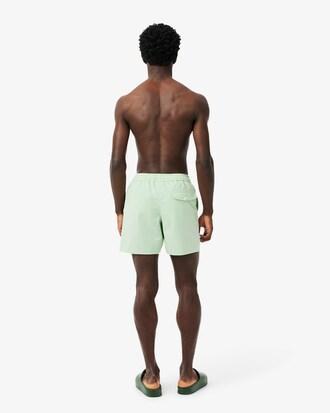 Mid Length Striped Textured Swim Trunks Product Image