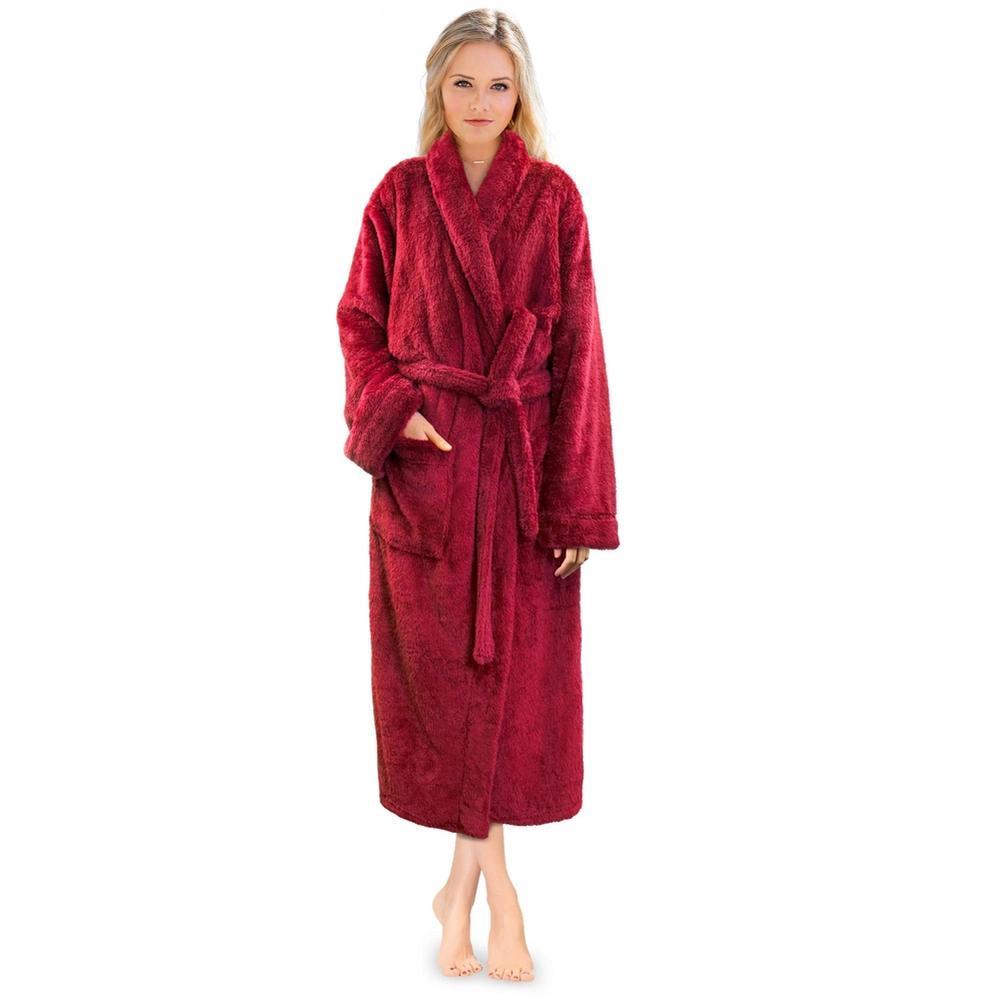 PAVILIA Premium Womens Plush Soft Robe Fluffy Warm, Fleece Faux Shearling Shaggy Bathrobe Product Image