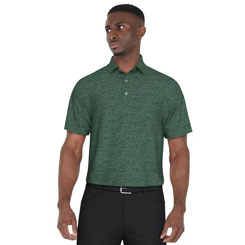 Men's Grand Slam Regular Fit Self Collar Heather Golf Polo, Size: Medium, Grey Grey Product Image