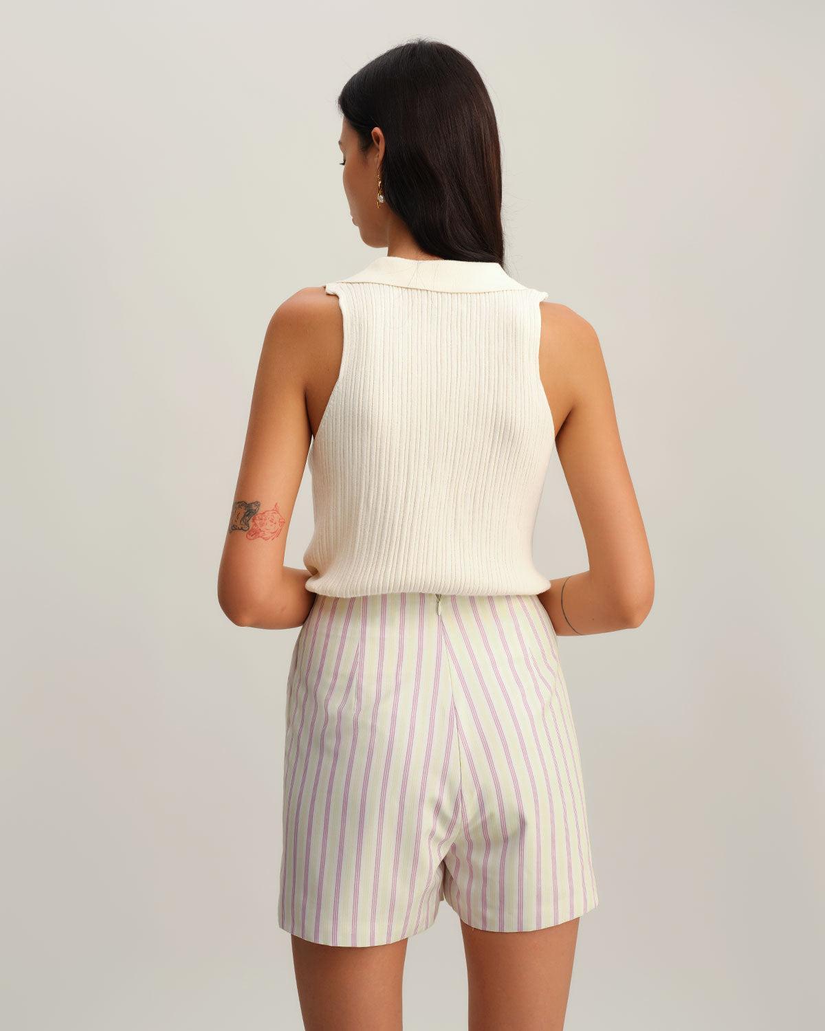 Pink Striped Pocket Shorts Product Image