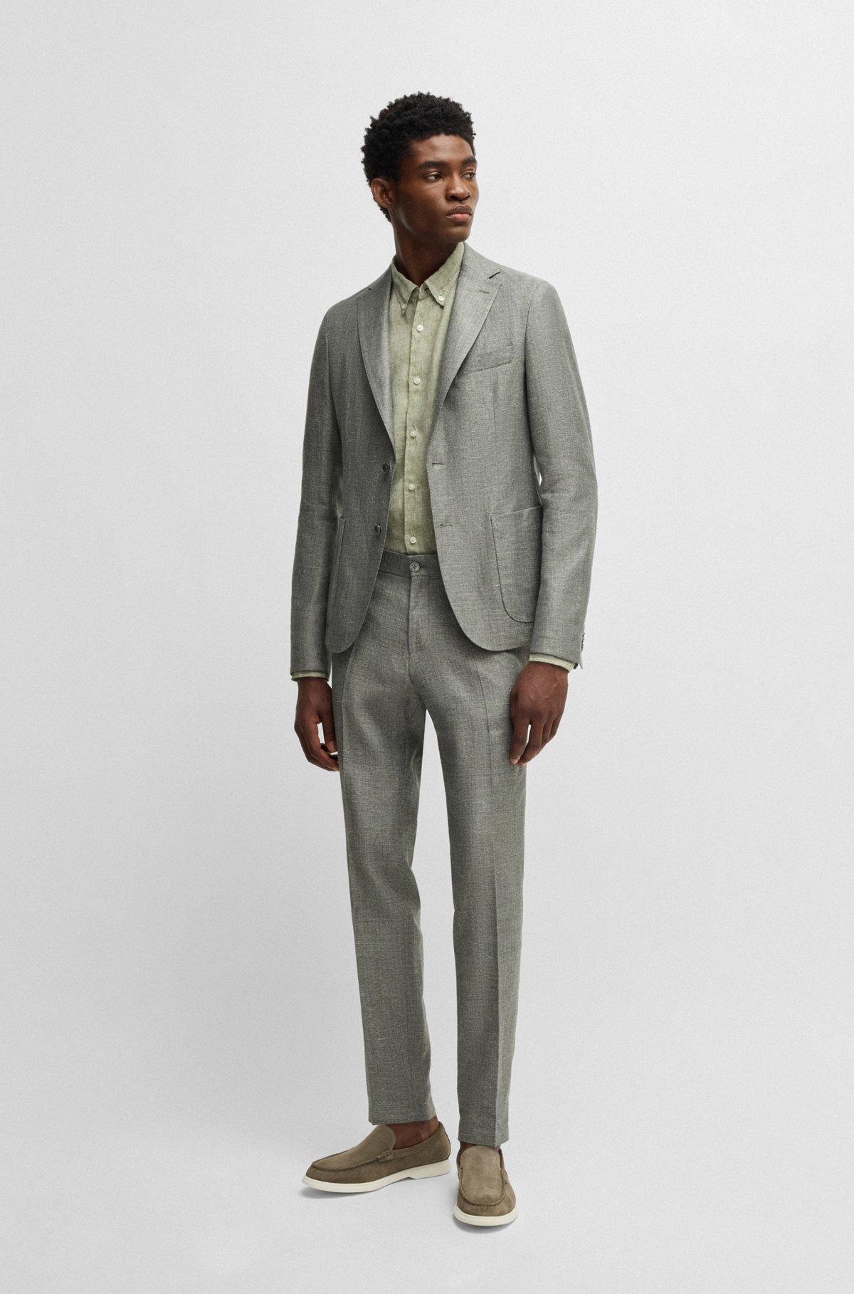 Formal trousers in micro-patterned stretch fabric Product Image