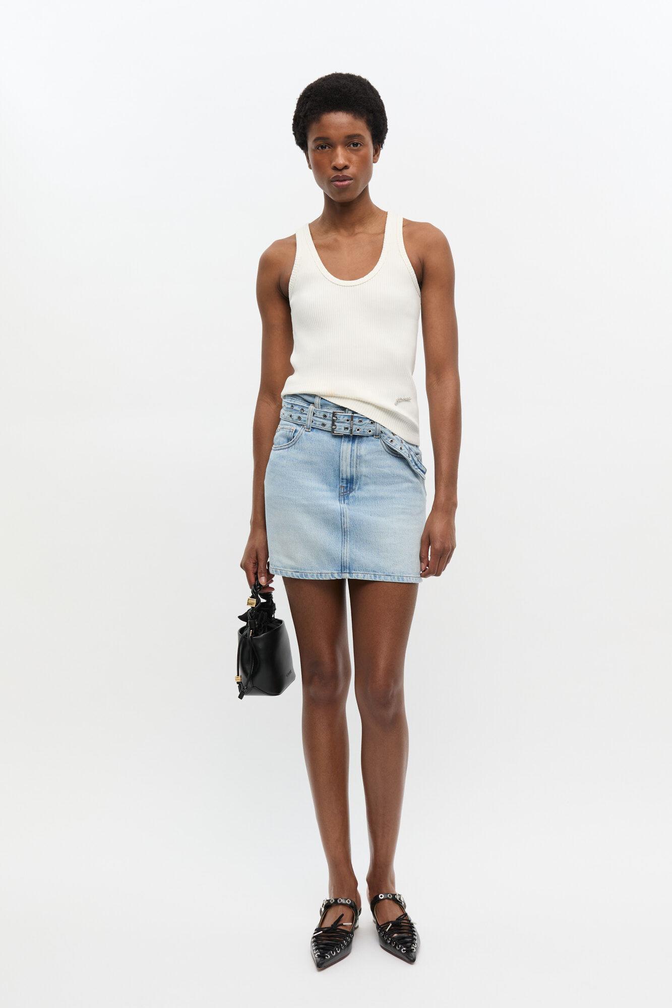 Ivory Ribbed Tank Top Product Image