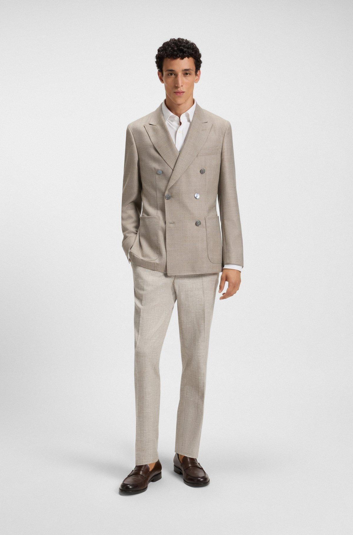 Slim-fit shirt in melange stretch cotton Product Image